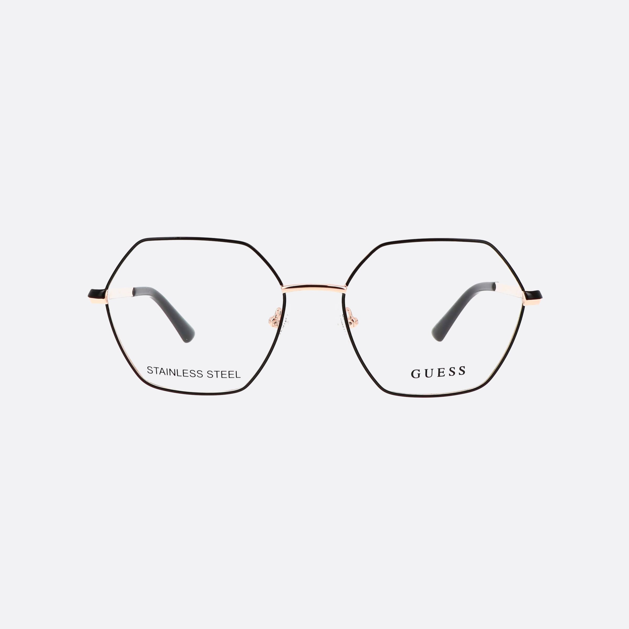 Guess 53mm Gu2869 Black Hexagonal Women Eyeglasses - Side View