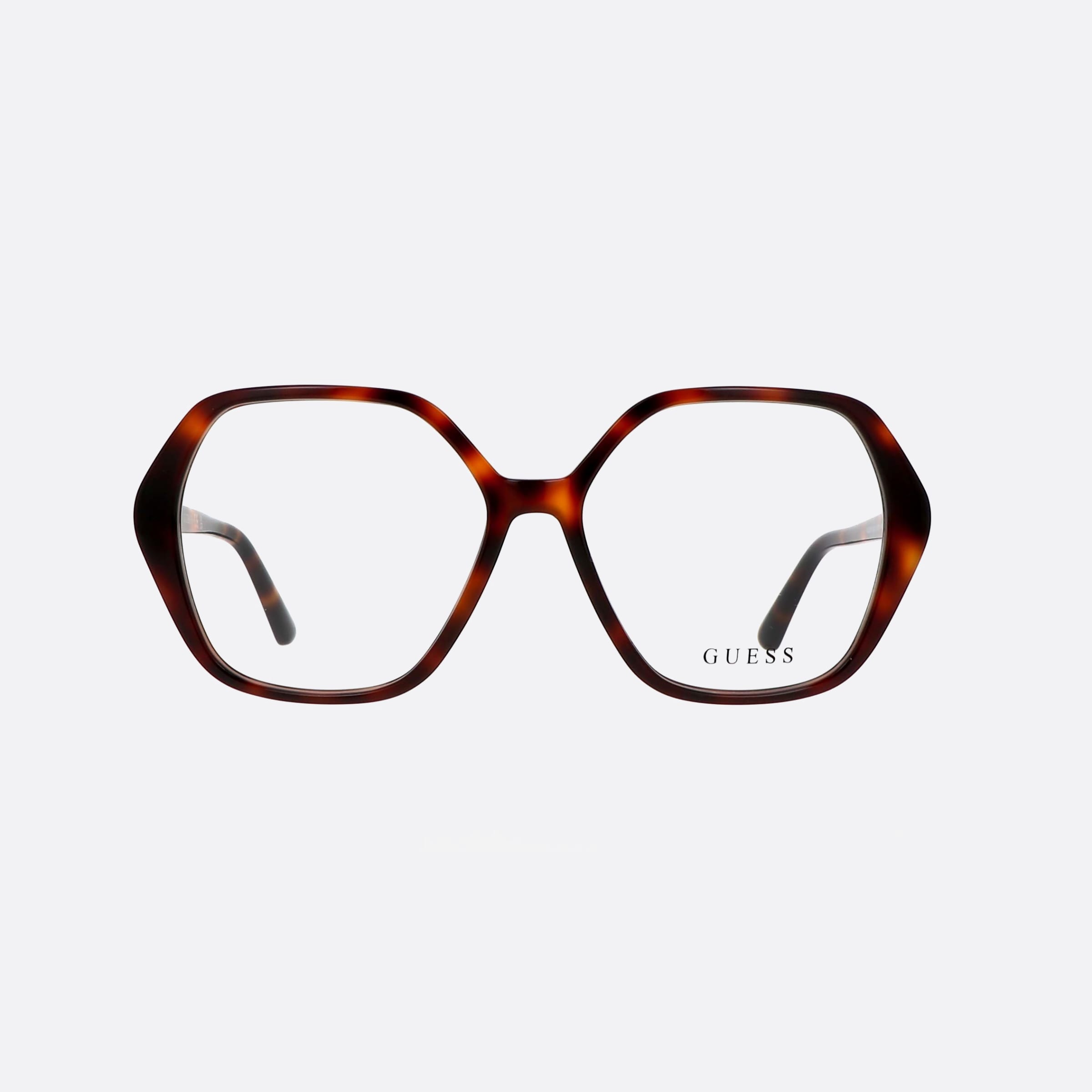 Guess 55mm Gu2875 Tortoise Hexagonal Women Eyeglasses - Side View
