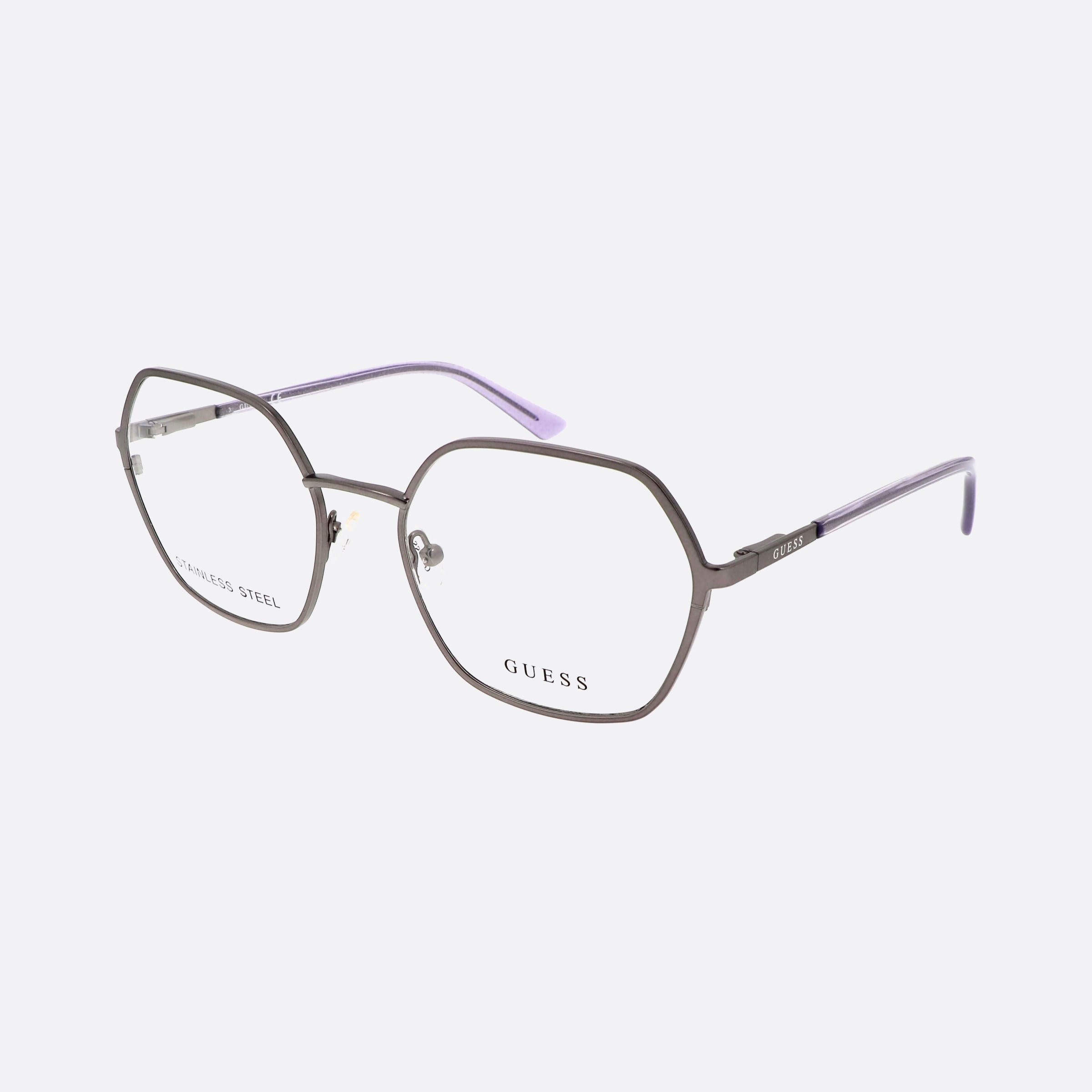 Guess 55mm Gu2912 Silver Hexagonal Women Eyeglasses - Main View