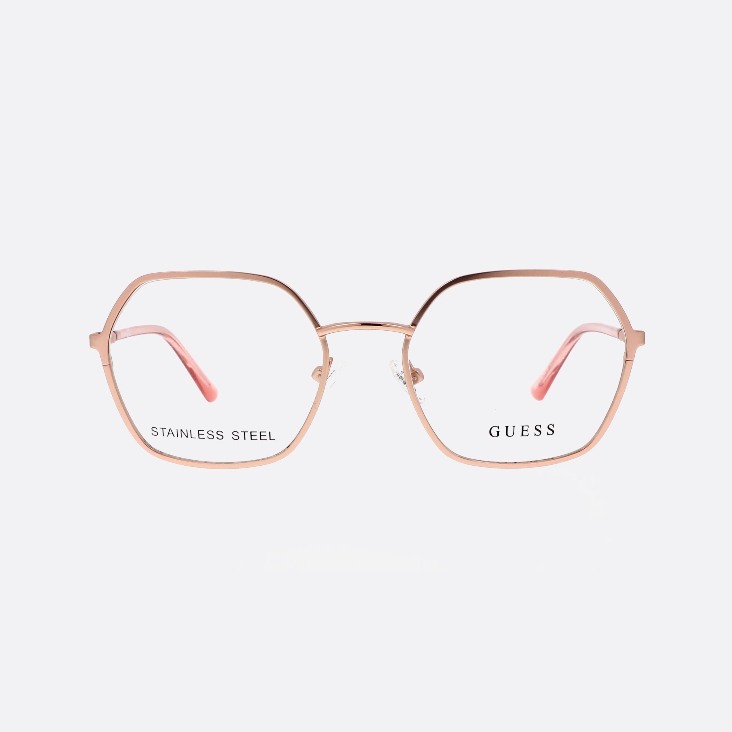 Guess 53mm Gu2912 Gold Hexagonal Women Eyeglasses - Side View