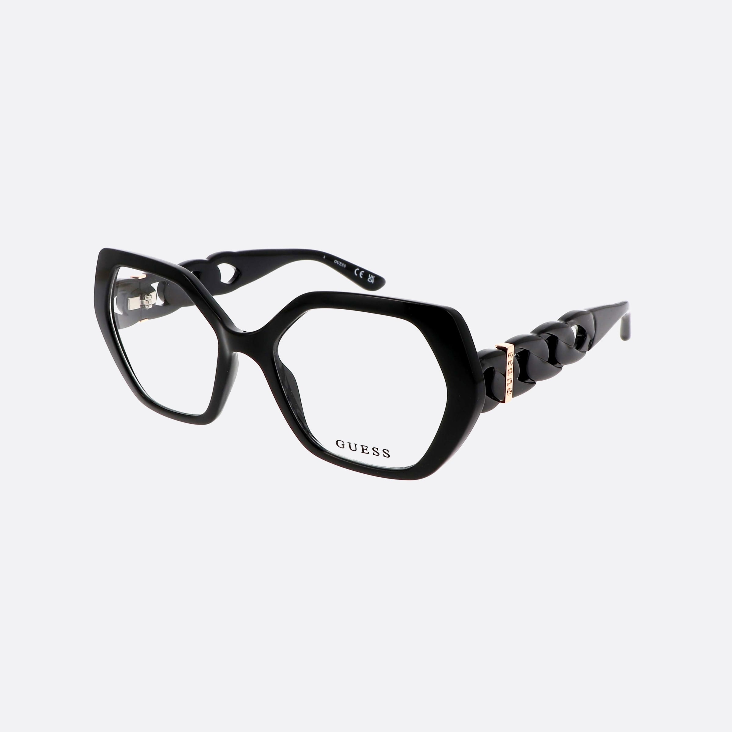 Guess 53mm Gu50116 Black Hexagonal Women Eyeglasses - Main View