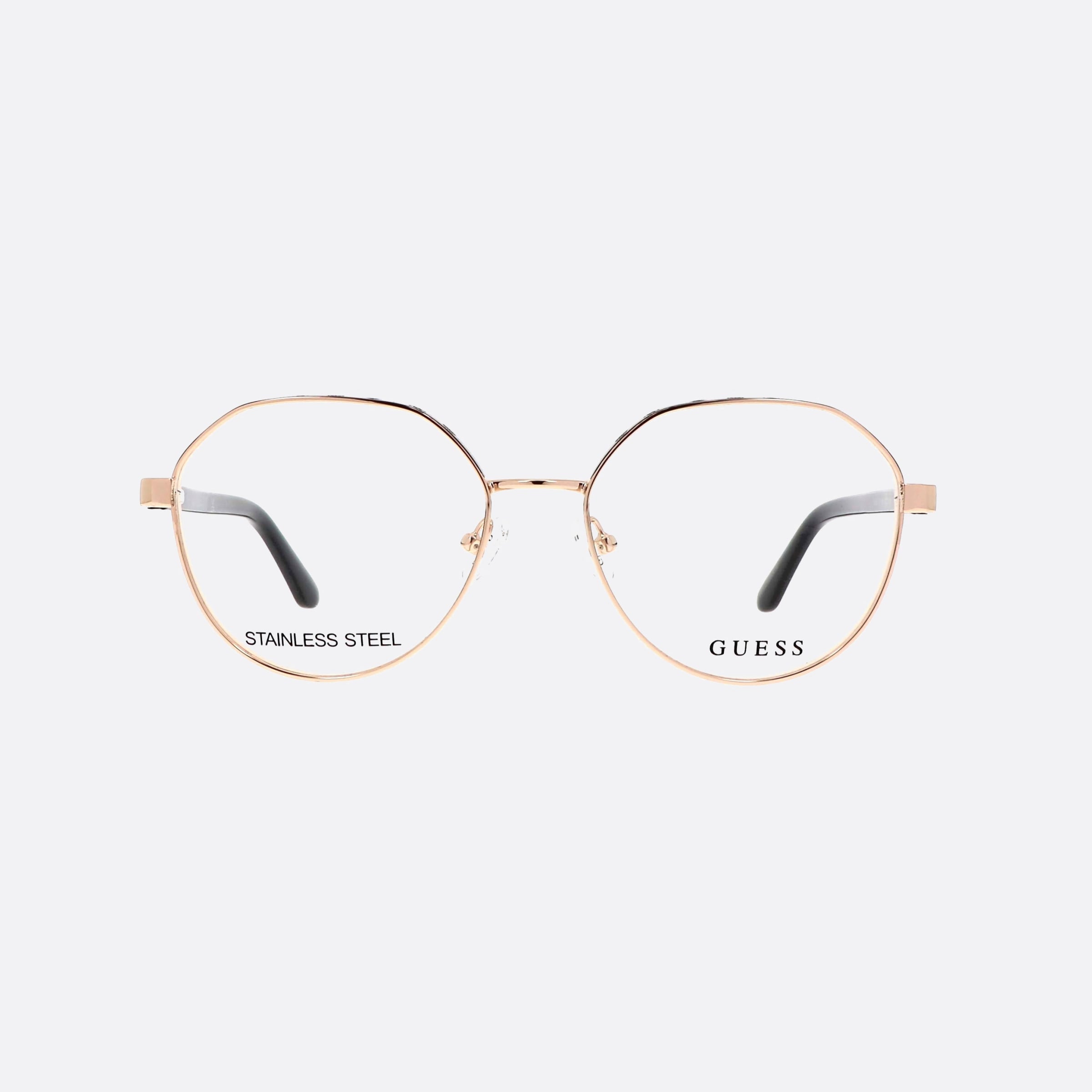 Guess 53mm Gu50124 Black Round Women Eyeglasses - Side View