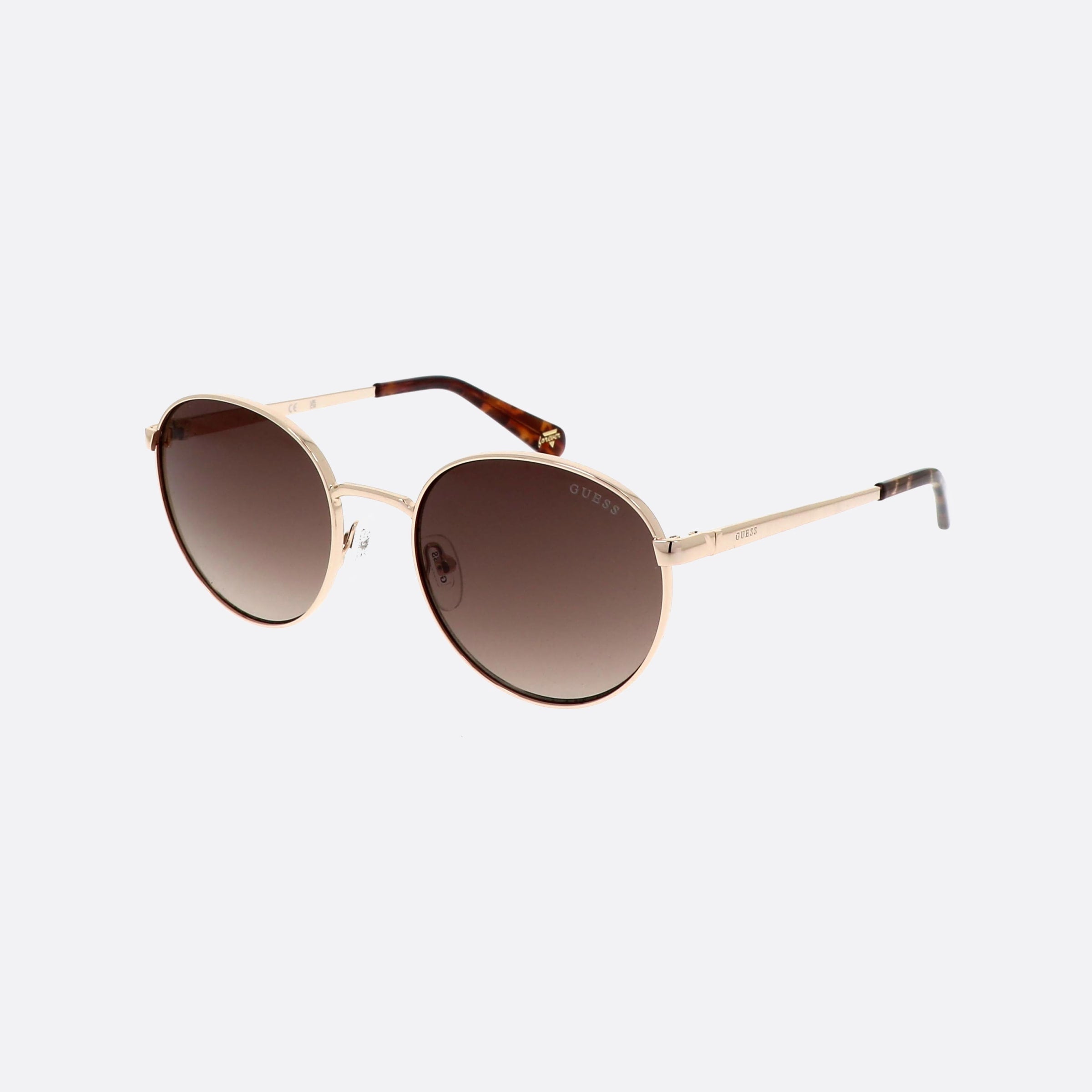 Guess 52mm Gu5214 32f Gold Round Unisex Sunglasses - Main View
