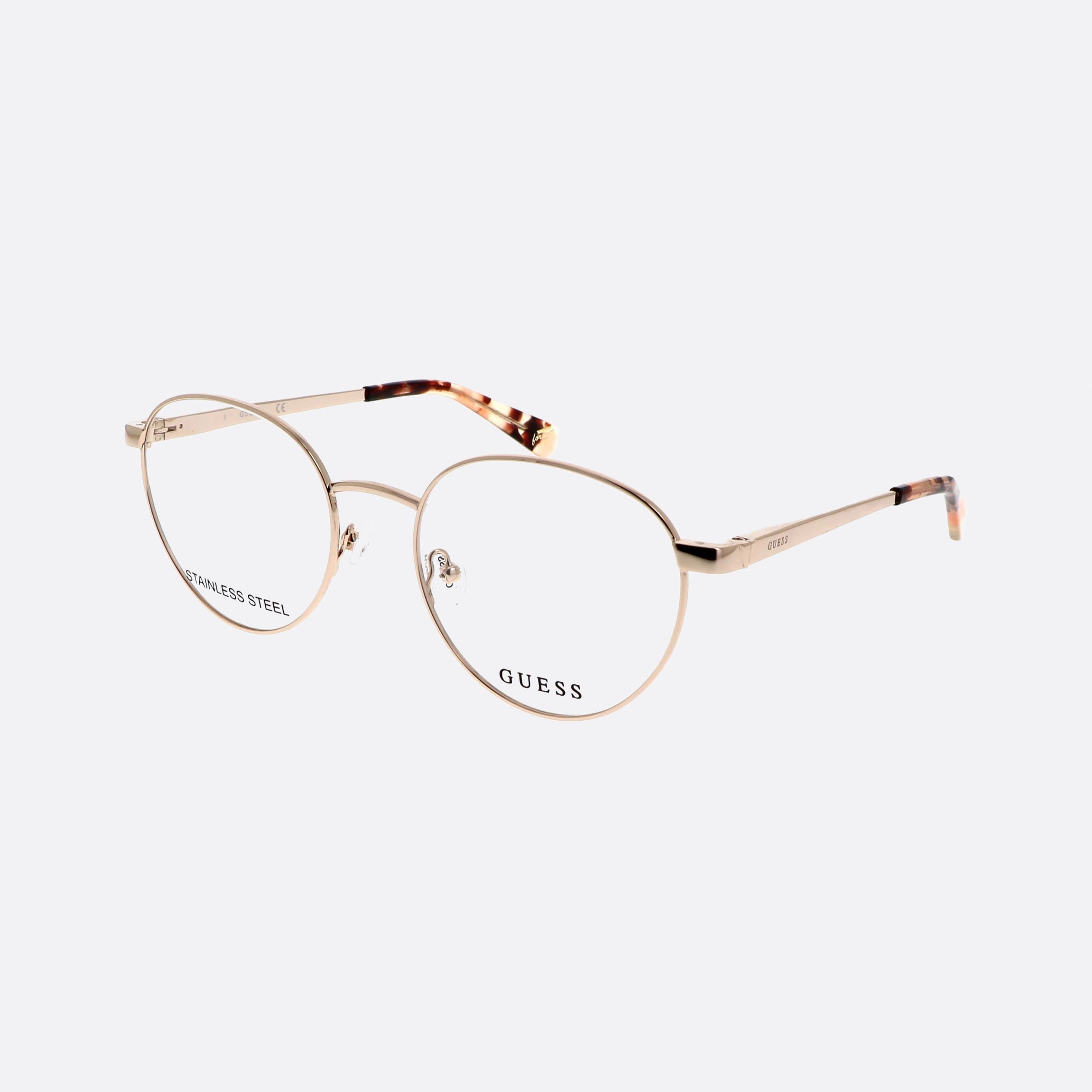 Guess 51mm Gu5221 Gold Round Women Eyeglasses - Main View