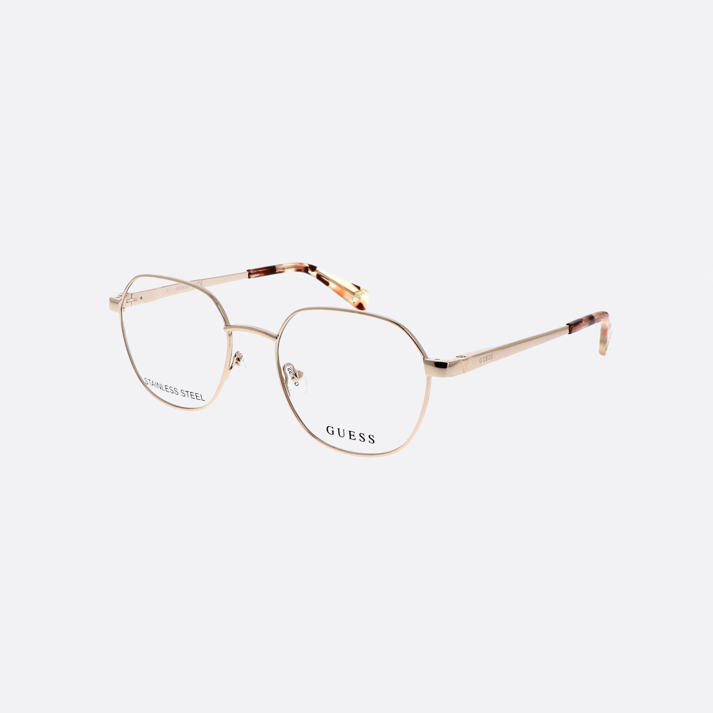 Guess 50mm Gu5222 Gold Round Unisex Eyeglasses - Main View