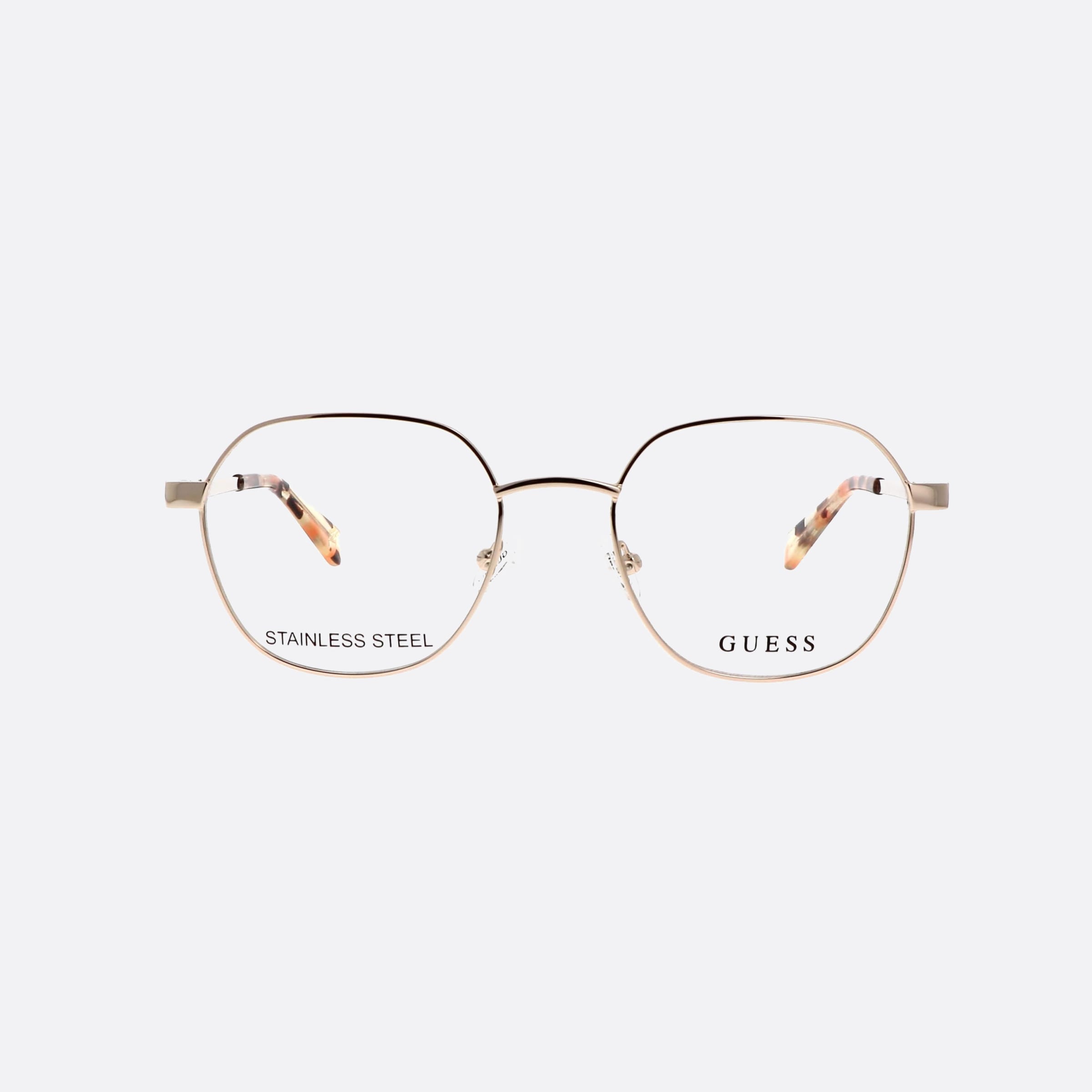 Guess 50mm Gu5222 Gold Round Unisex Eyeglasses - Side View