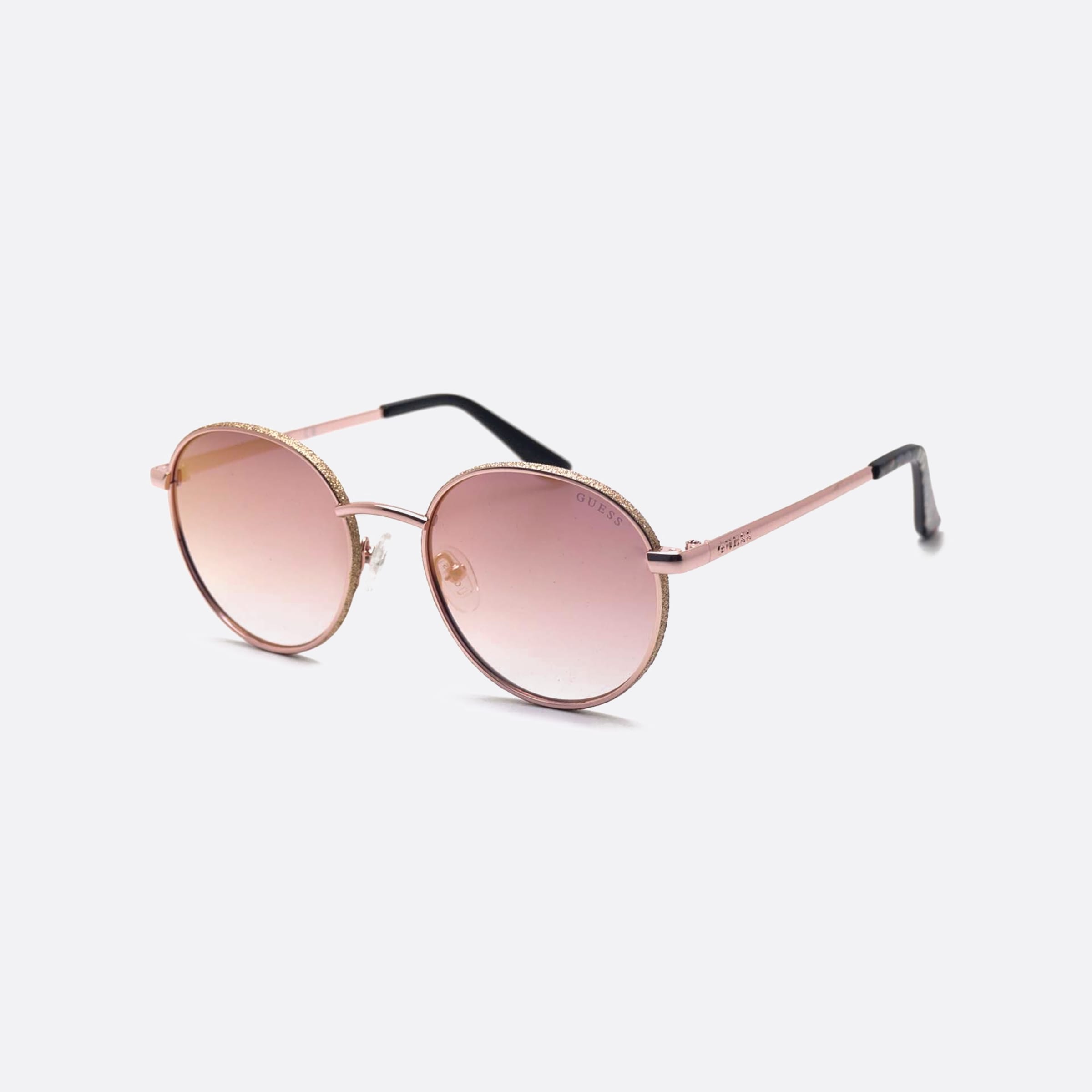 Guess 51mm Gu7556 28u Pink Round Unisex Sunglasses - Main View