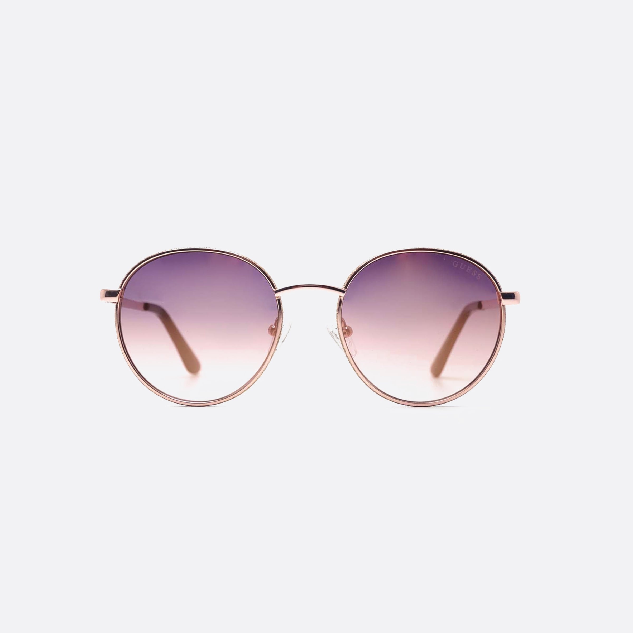 Guess 51mm Gu7556 28u Pink Round Unisex Sunglasses - Side View