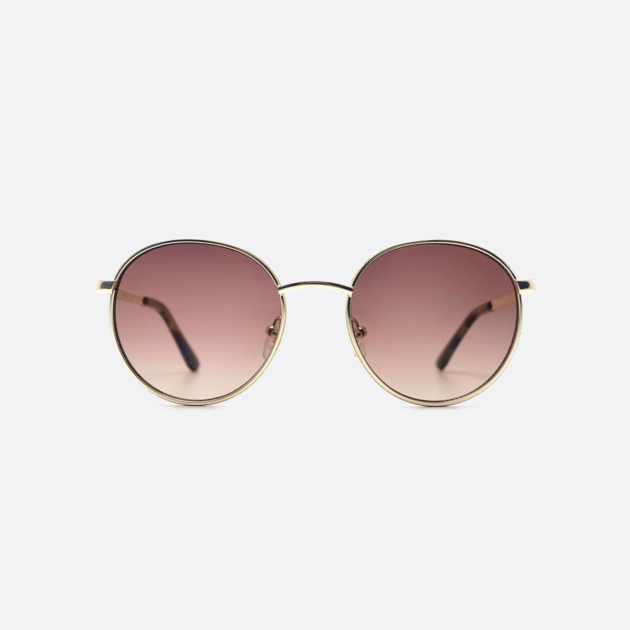 Guess 51mm Gu7556 32f Gold Round Unisex Sunglasses - Side View