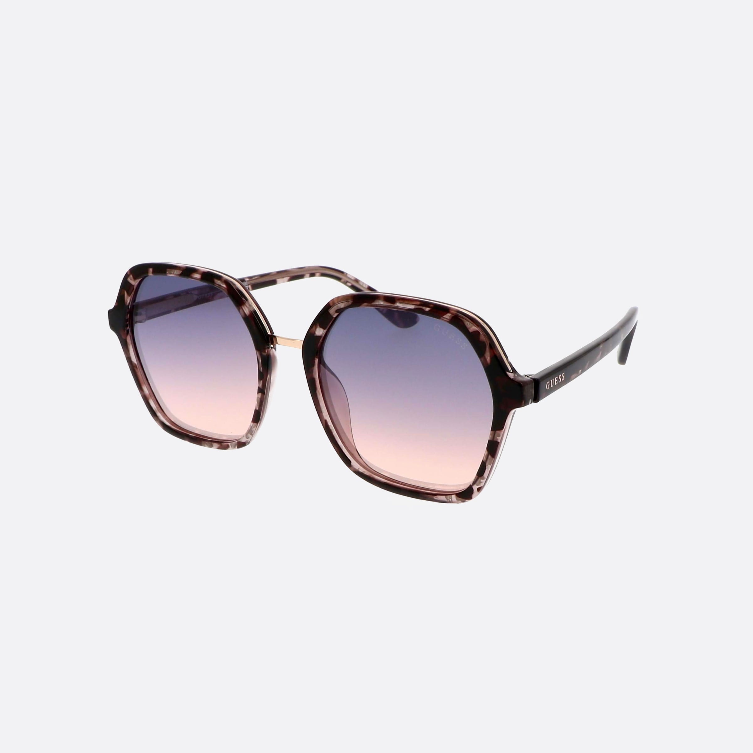 Guess 54mm Gu7557 20w Tortoise Square Unisex Sunglasses - Main View