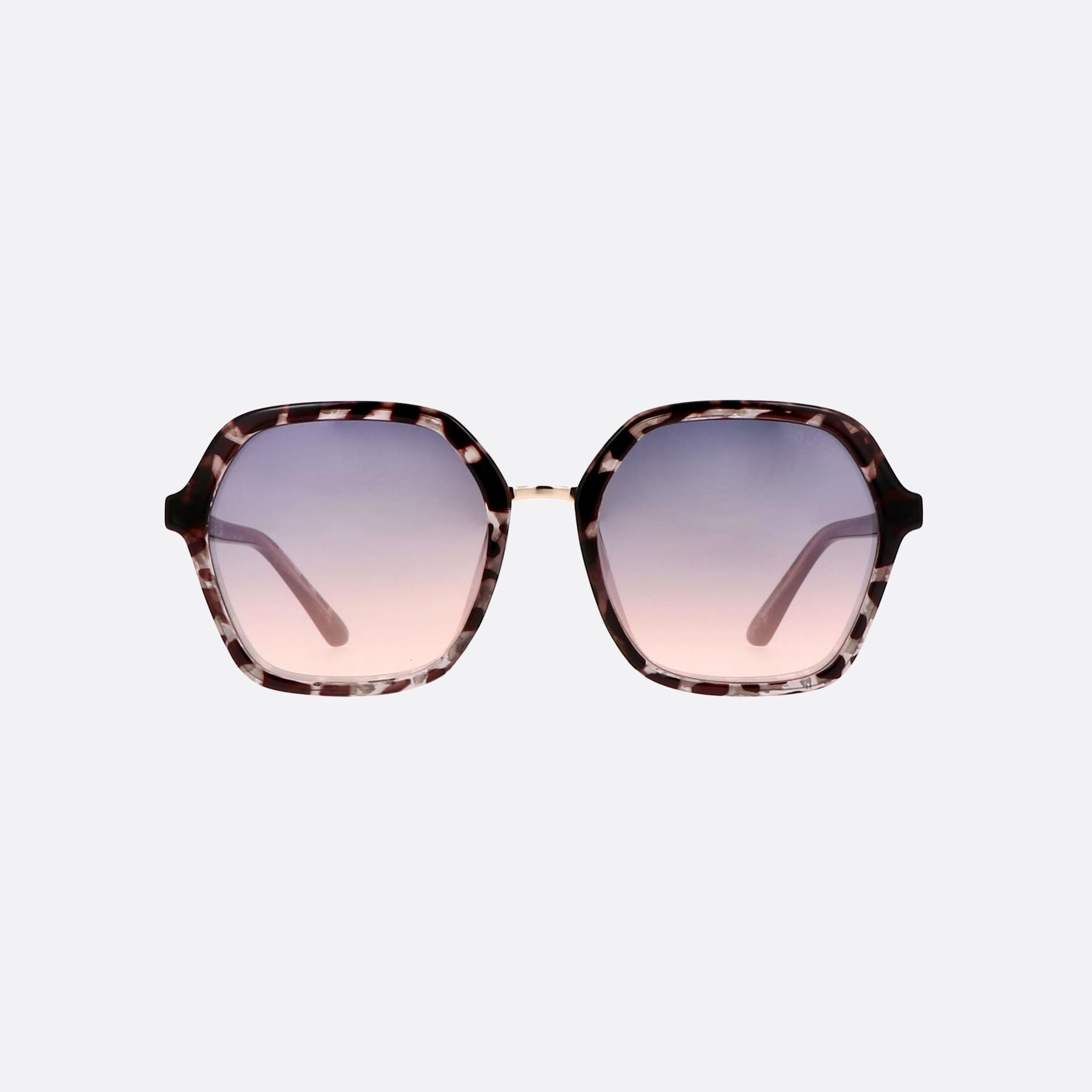 Guess 54mm Gu7557 20w Tortoise Square Unisex Sunglasses - Side View