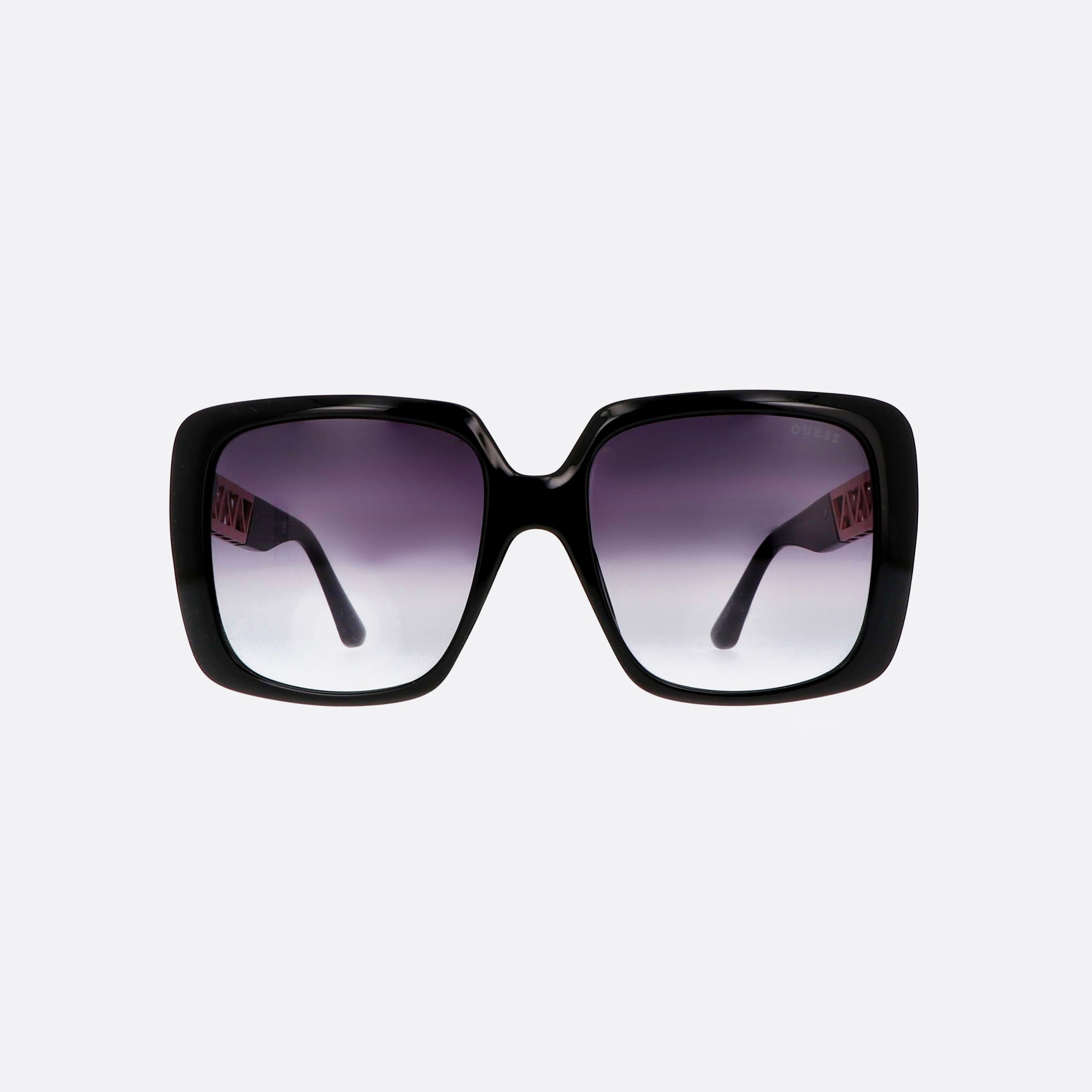 Guess 55mm Gu7689 01b Black Square Unisex Sunglasses - Side View
