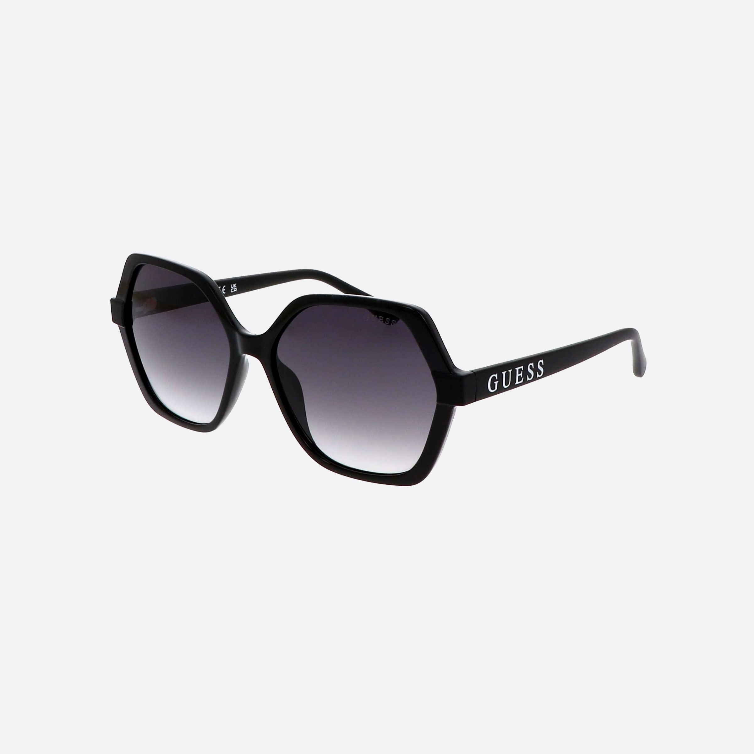 Guess 57mm Gu7698 01b Black Hexagonal Unisex Sunglasses - Main View