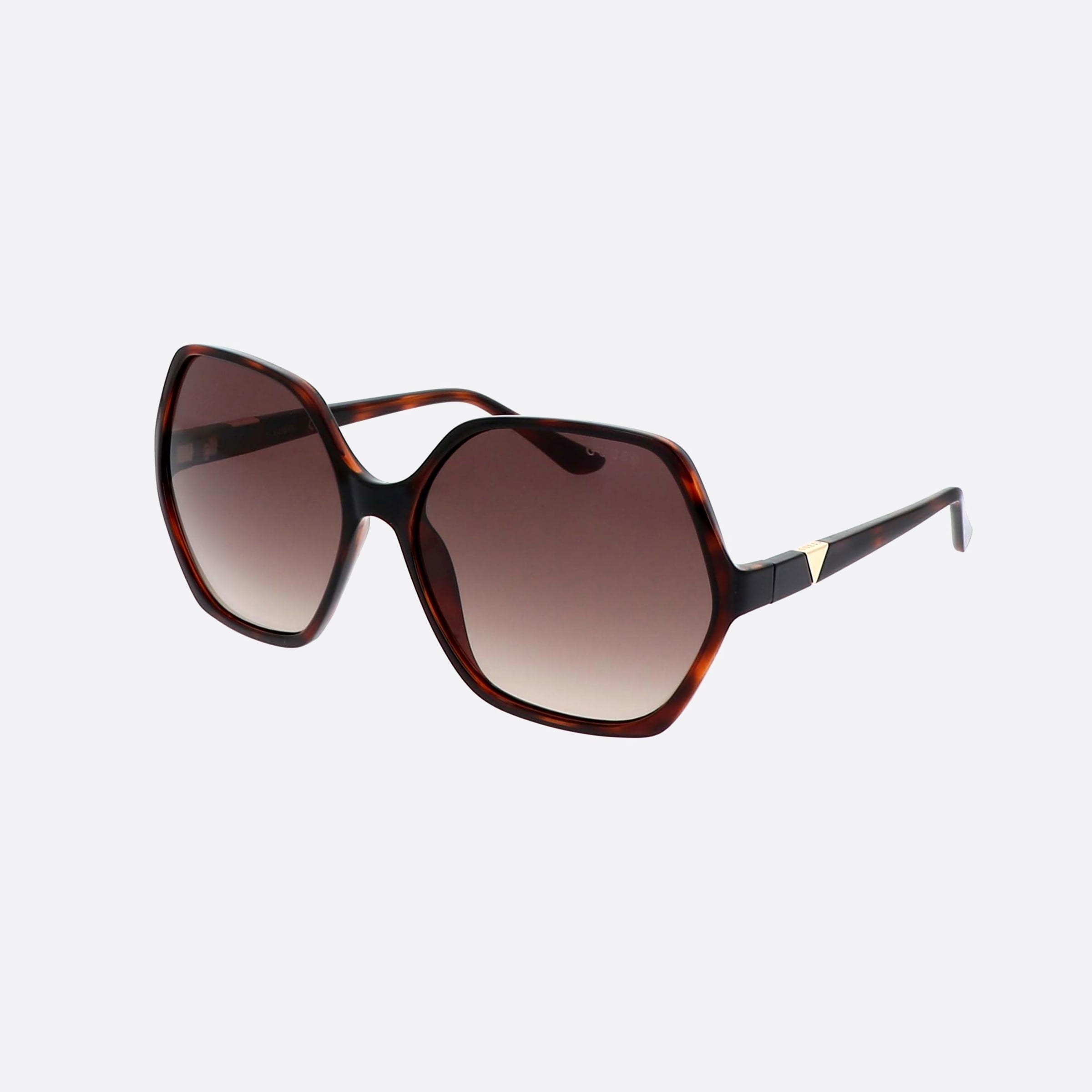 Guess 62mm Gu7747 52f Tortoise Hexagonal Unisex Sunglasses - Main View