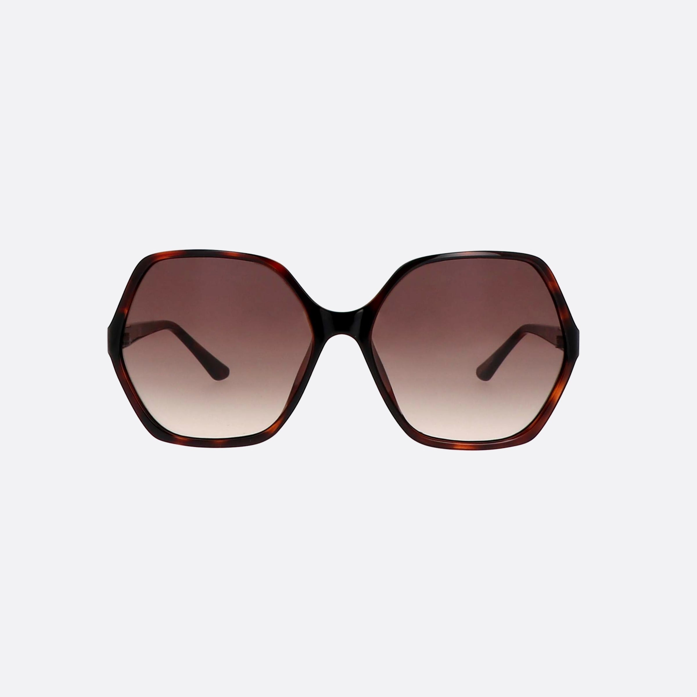 Guess 62mm Gu7747 52f Tortoise Hexagonal Unisex Sunglasses - Side View