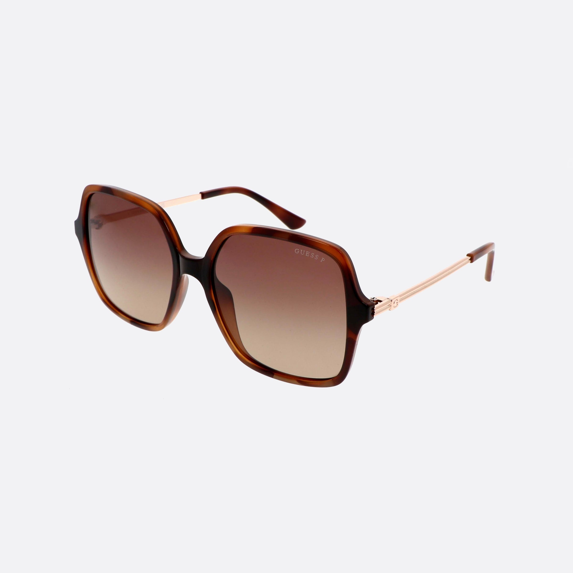 Guess 57mm Gu7845 53h Tortoise Square Polarized Unisex Sunglasses - Main View