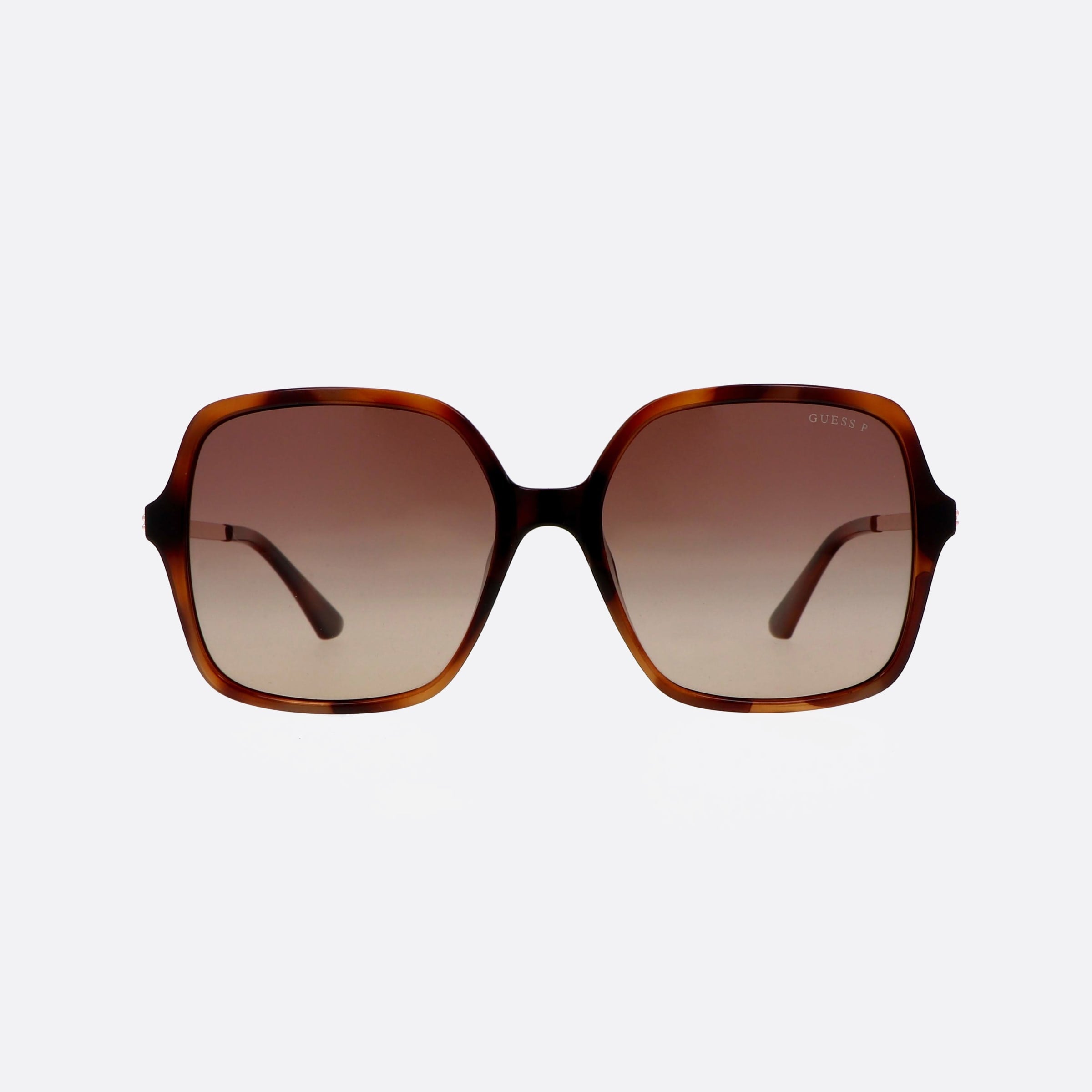 Guess 57mm Gu7845 53h Tortoise Square Polarized Unisex Sunglasses - Side View