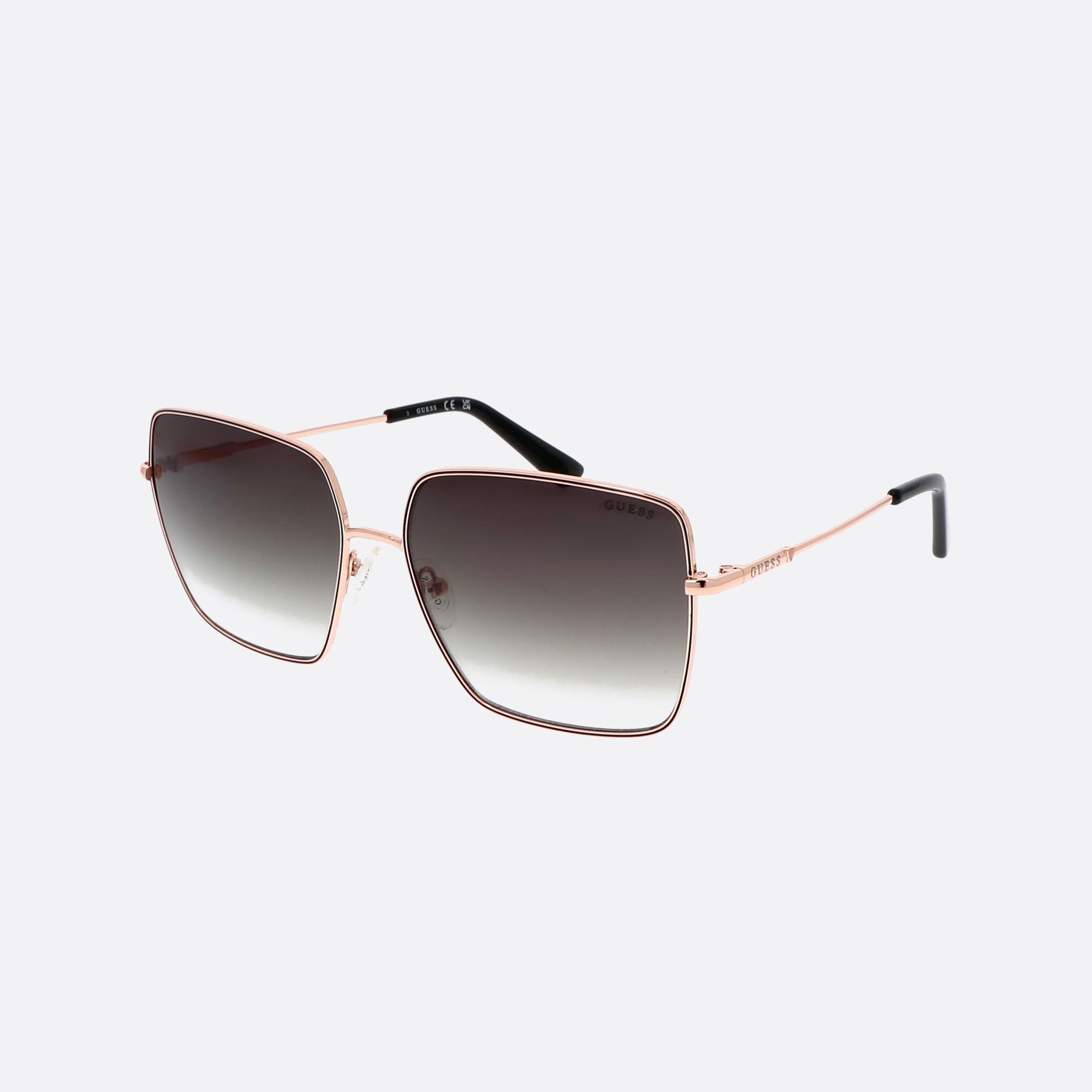 Guess 60mm 28p Gold Square Unisex Sunglasses - Main View
