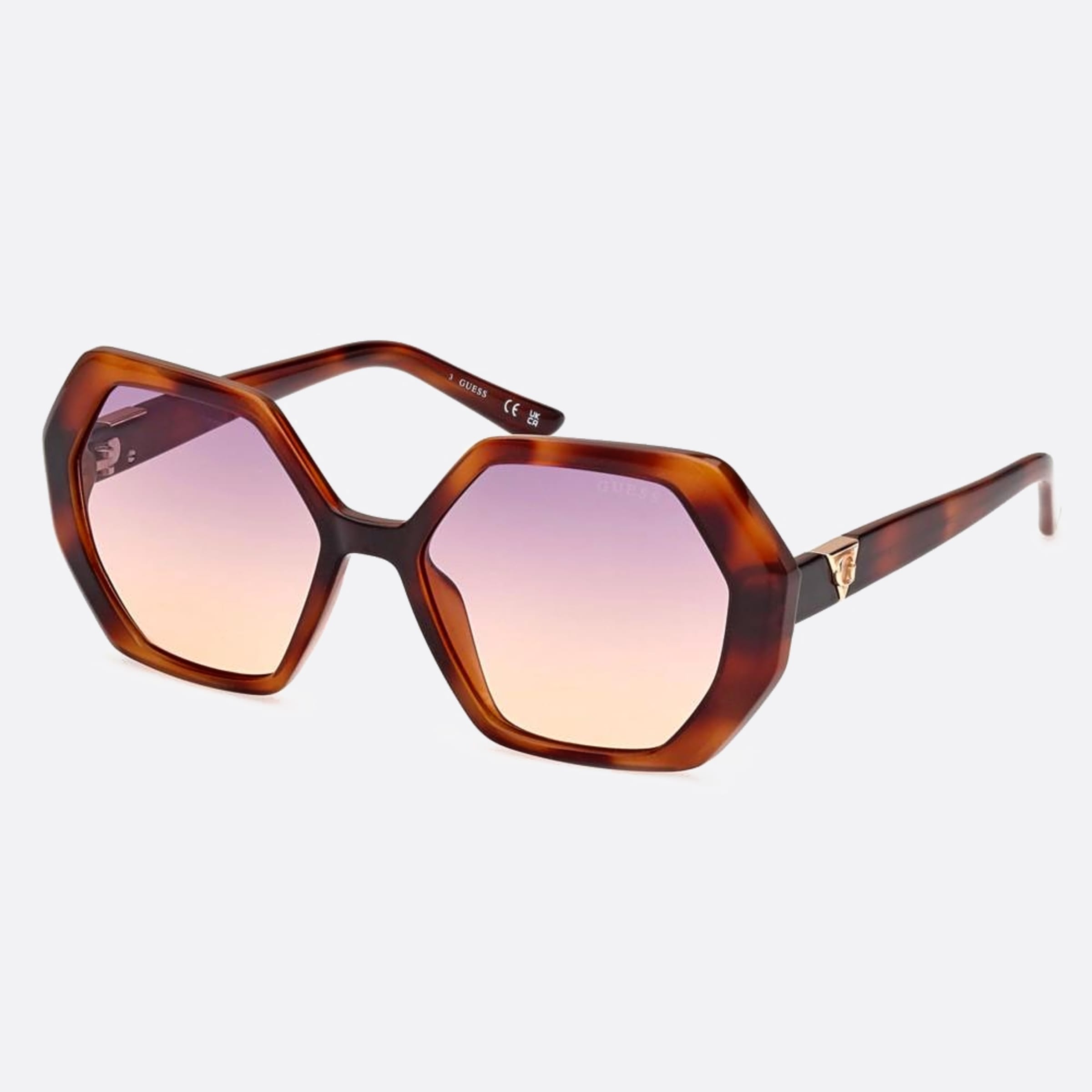 Guess 54mm Gu7879 53z Havana Visor Women Sunglasses - Side View