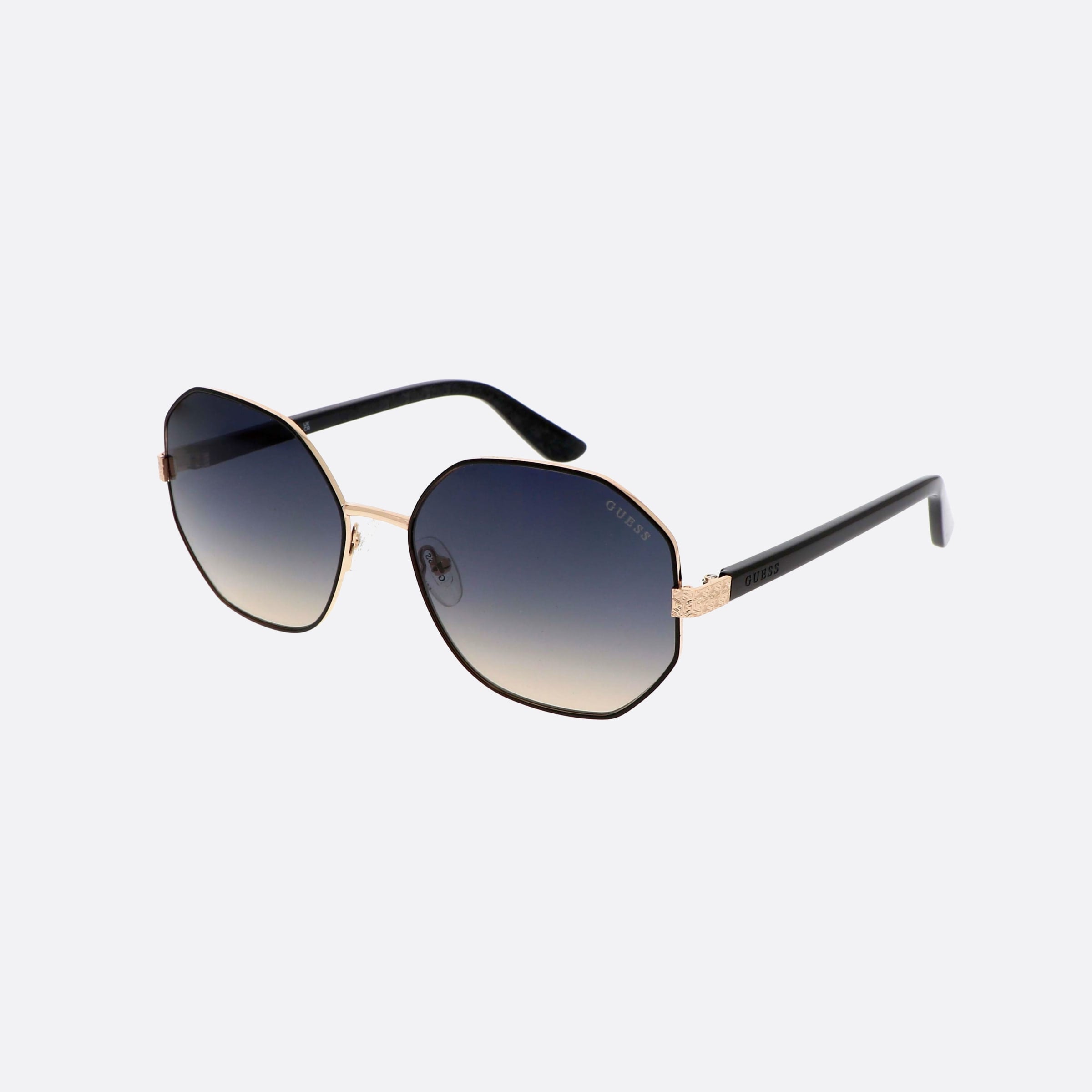 Guess 58mm Gu7880 05b Black Hexagonal Unisex Sunglasses - Main View