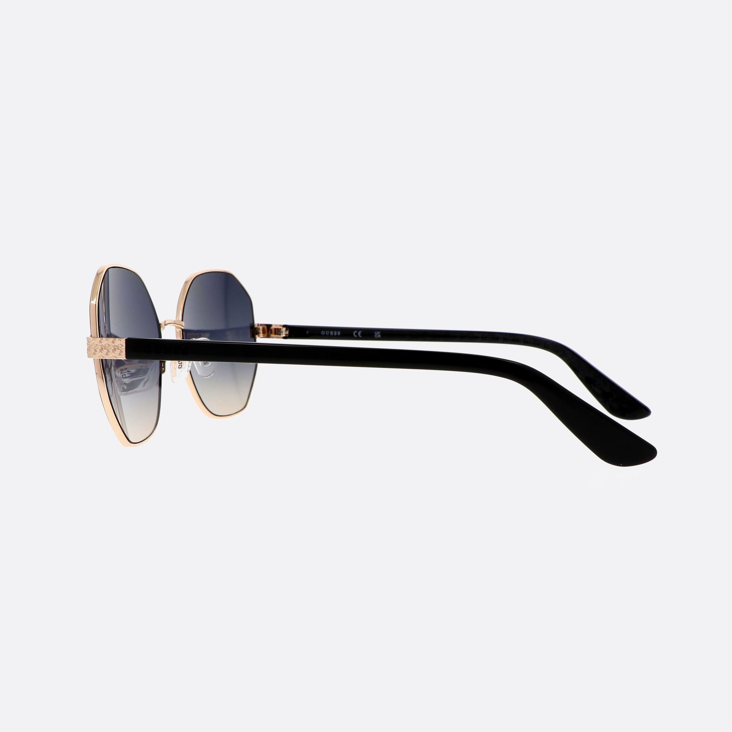 Guess 58mm Gu7880 05b Black Hexagonal Unisex Sunglasses - Detail View