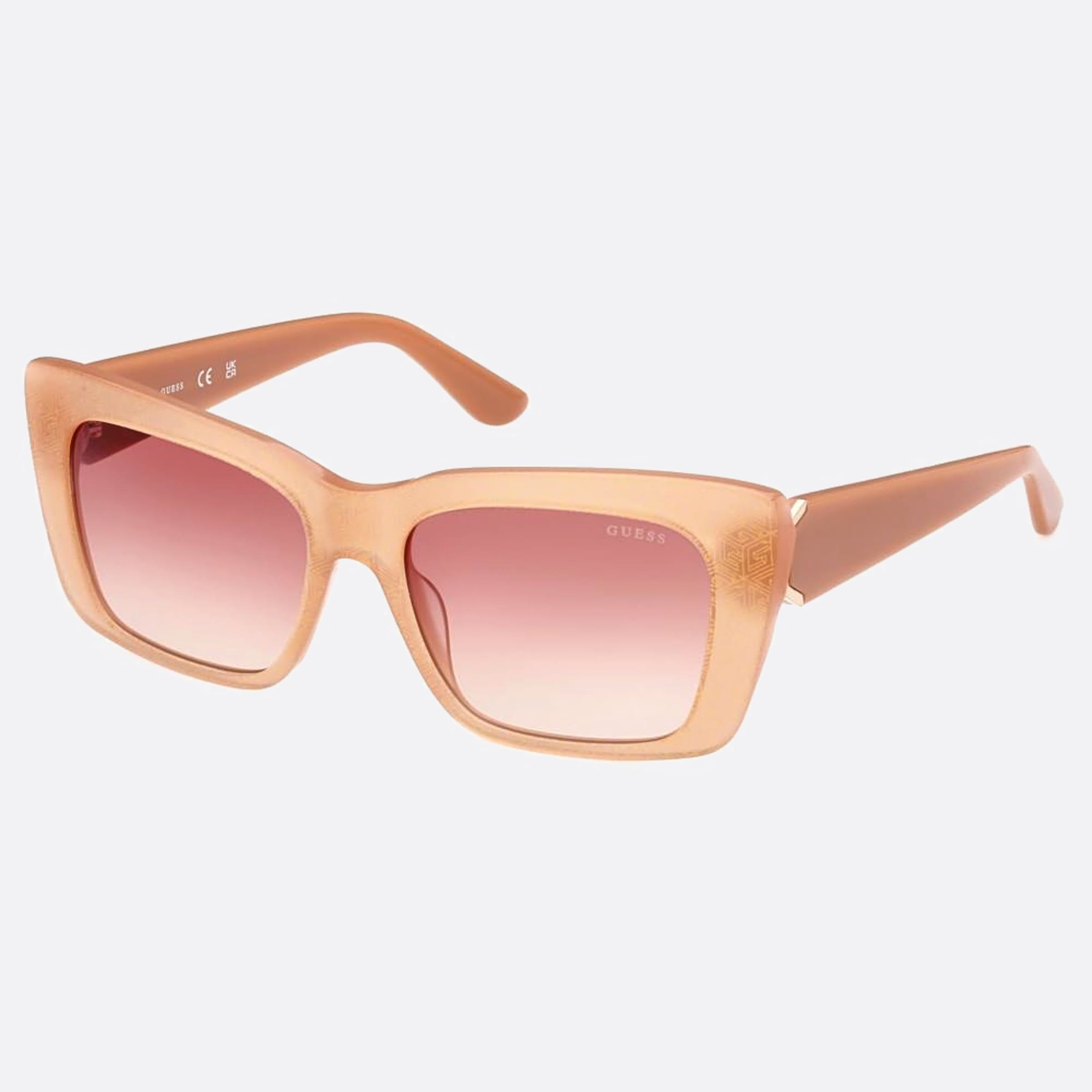 Guess 55mm Gu7890 57f Brown Geometric Women Sunglasses - Side View