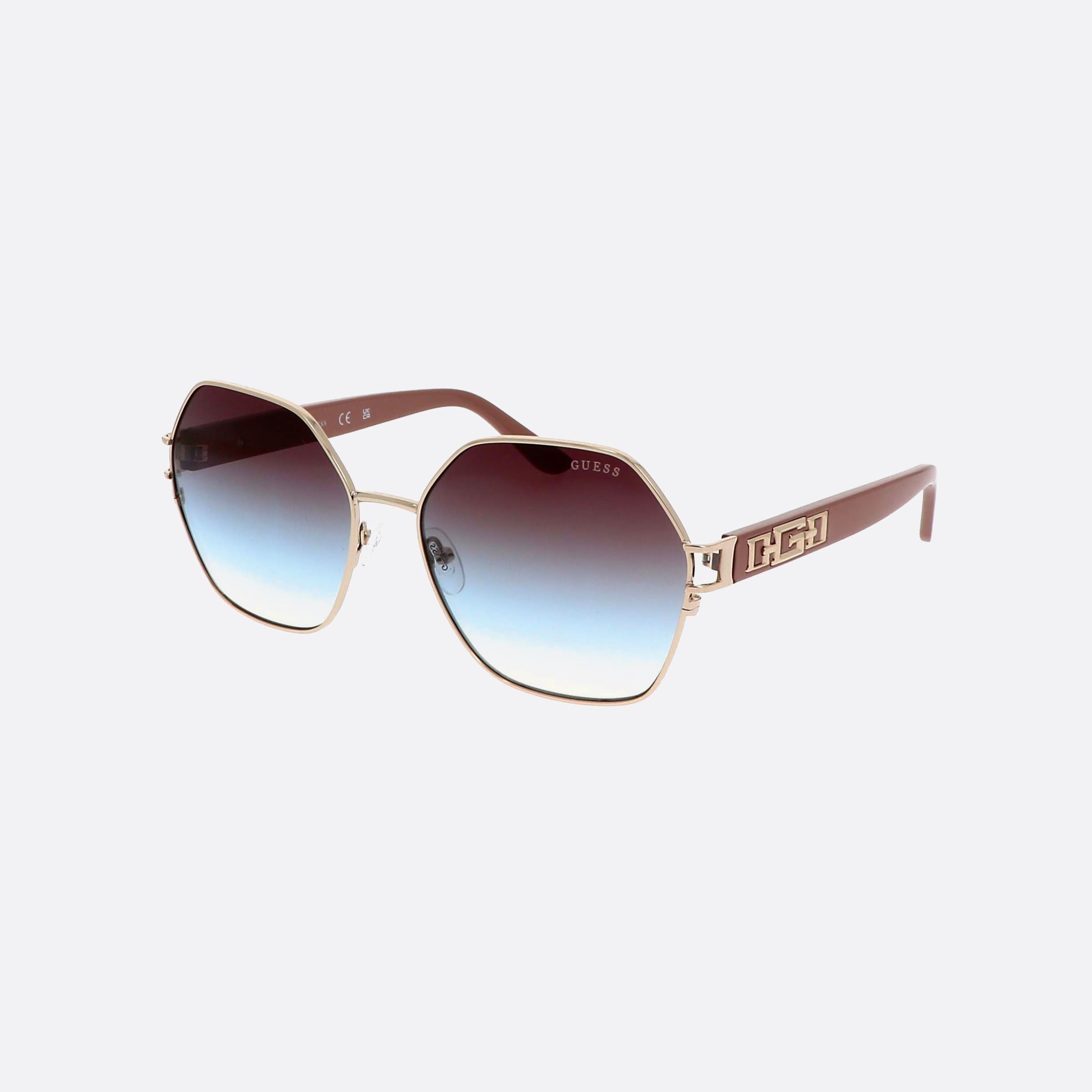 Guess 59mm Gu7913 25w White Hexagonal Unisex Sunglasses - Main View