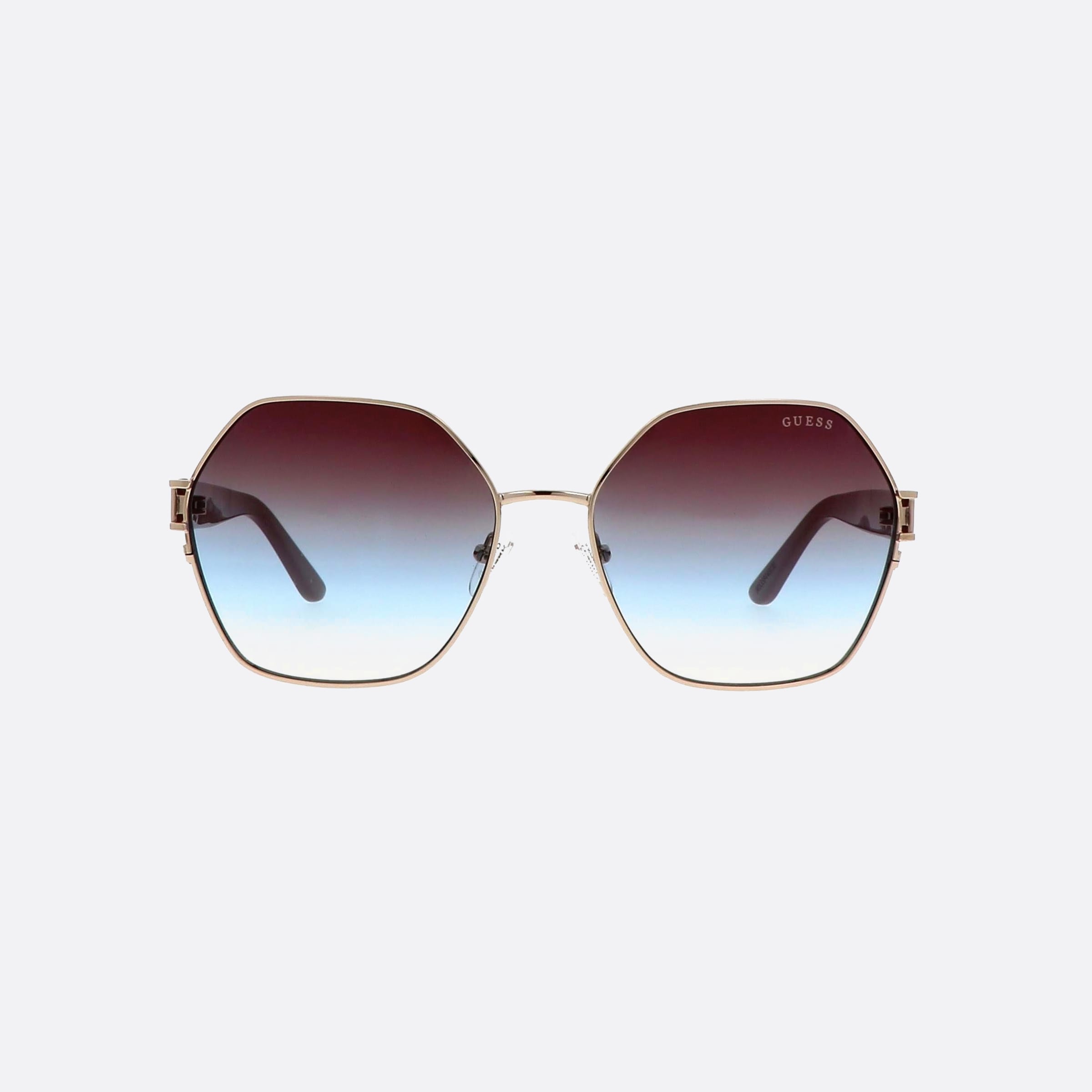 Guess 59mm Gu7913 25w White Hexagonal Unisex Sunglasses - Side View