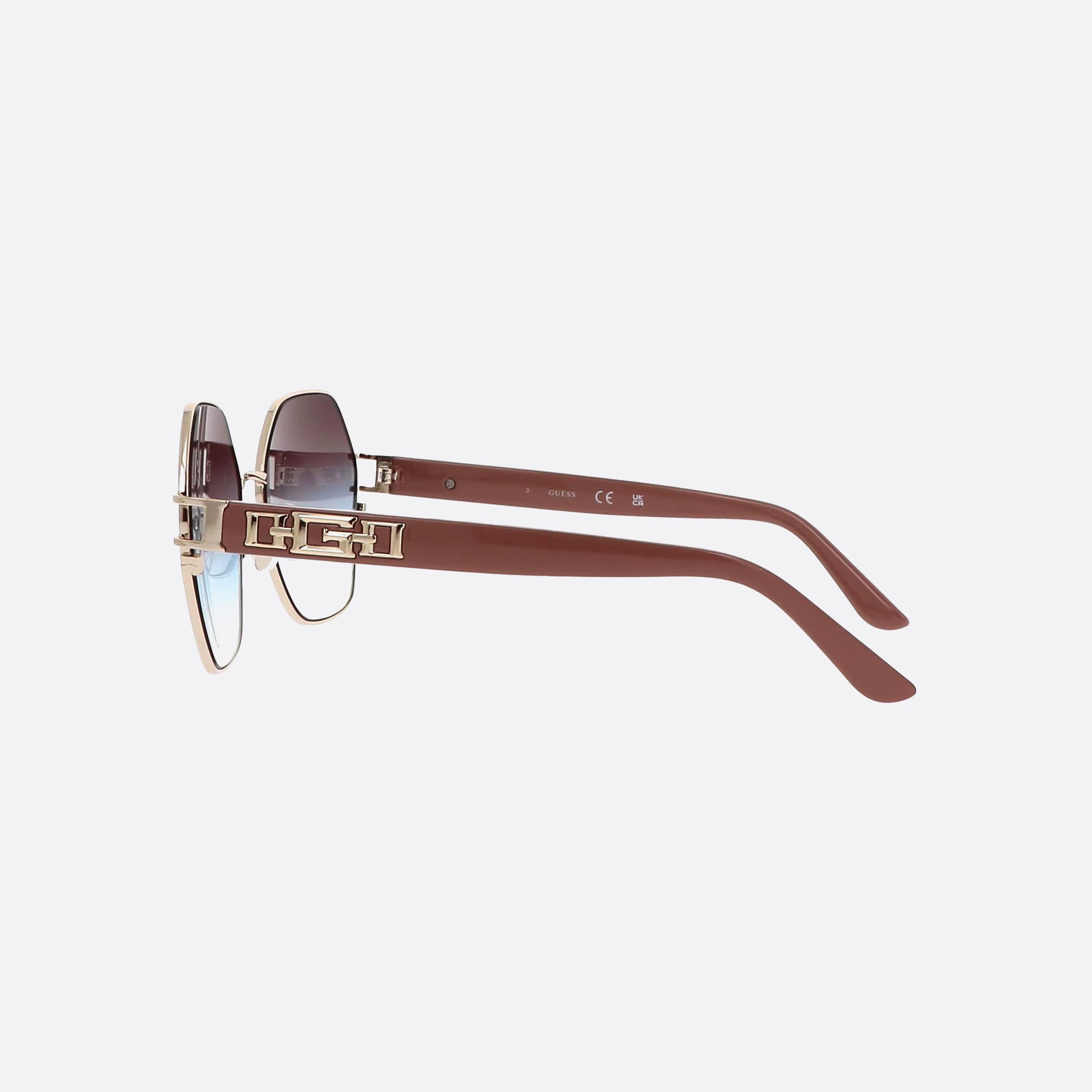 Guess 59mm Gu7913 25w White Hexagonal Unisex Sunglasses - Detail View