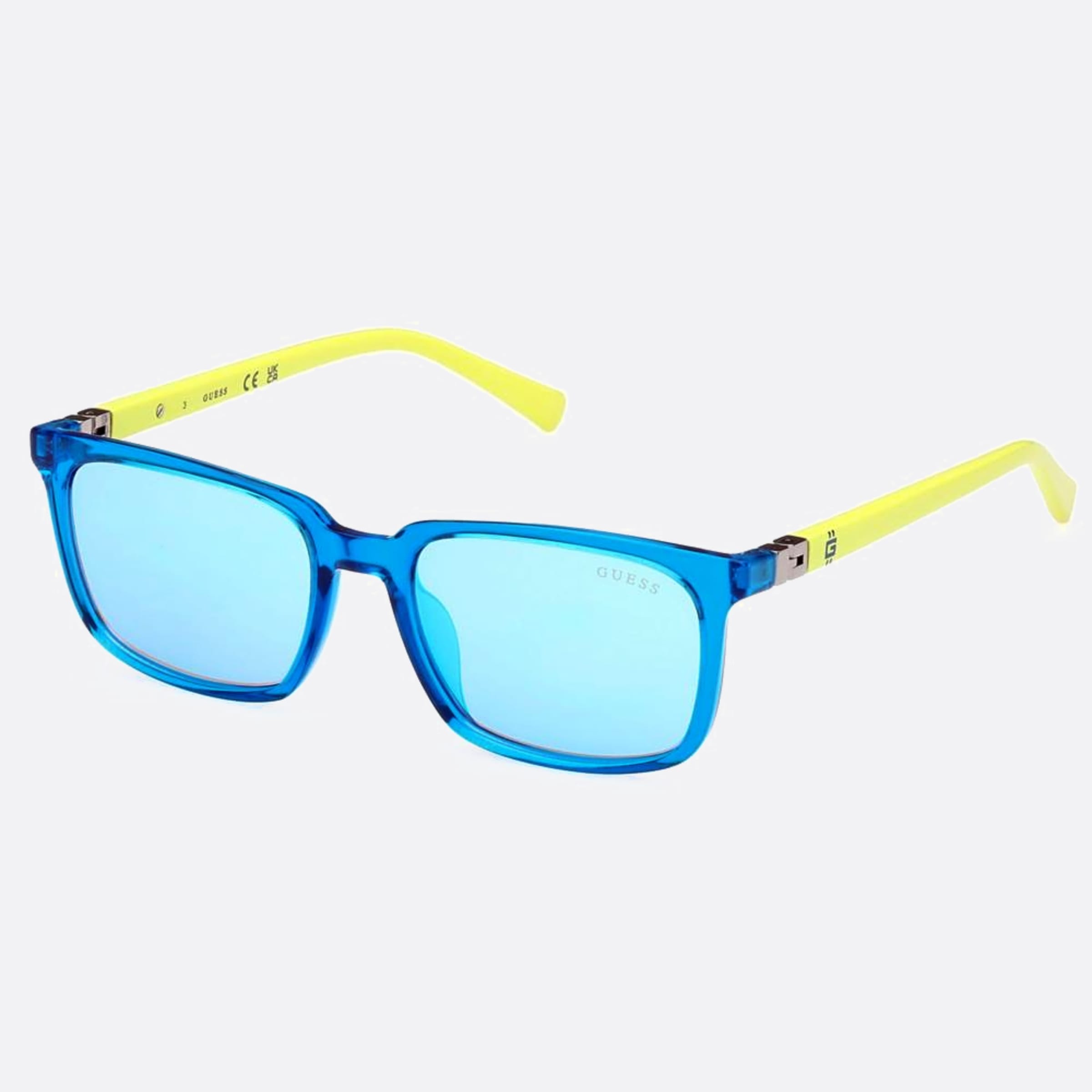 Guess 49mm Gu9236 Junior 92x Blue Squared Children Sunglasses - Side View