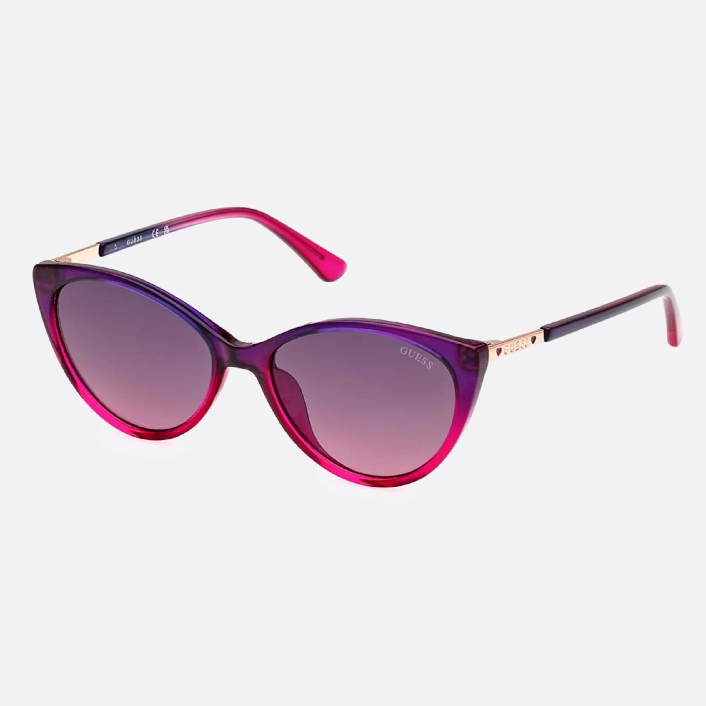 Guess 48mm Gu9240 Junior 77b Violet Cat Eye Children Sunglasses - Side View