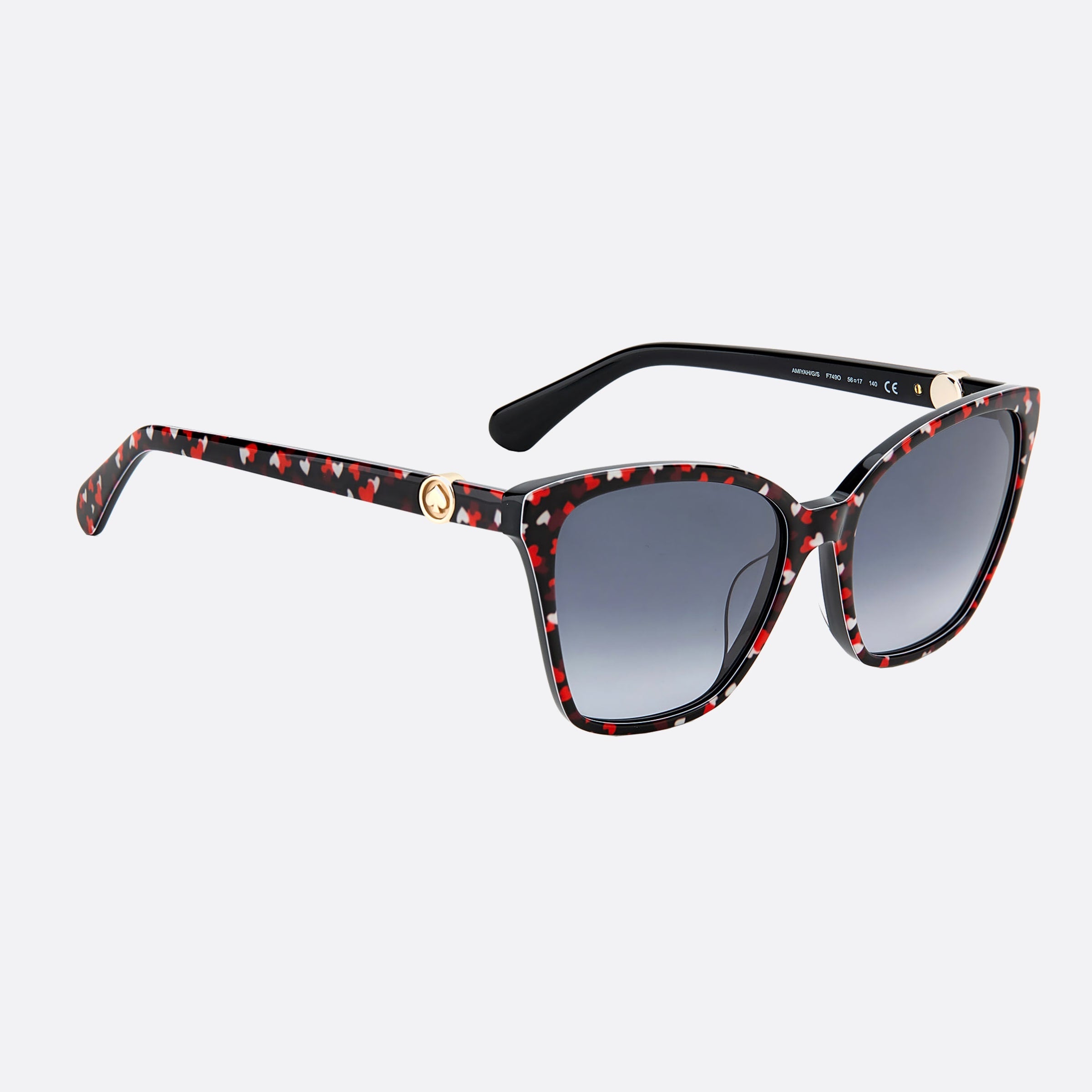 Kate 56mm Spade Amiyah F74 Black Geometric Women Sunglasses - Detail View