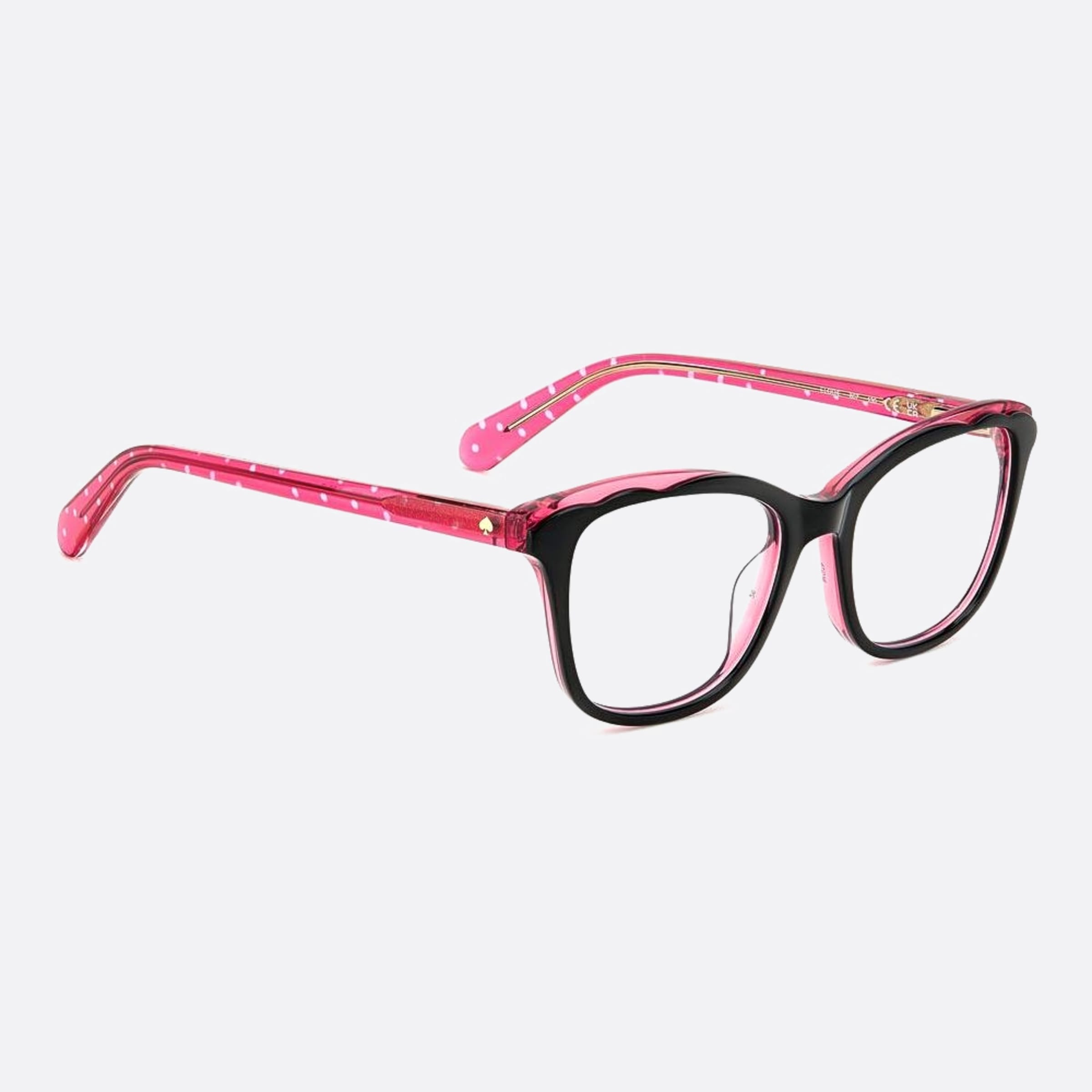Kate 47mm Spade Elodie Black Geometric Unisex Eyeglasses - Detail View