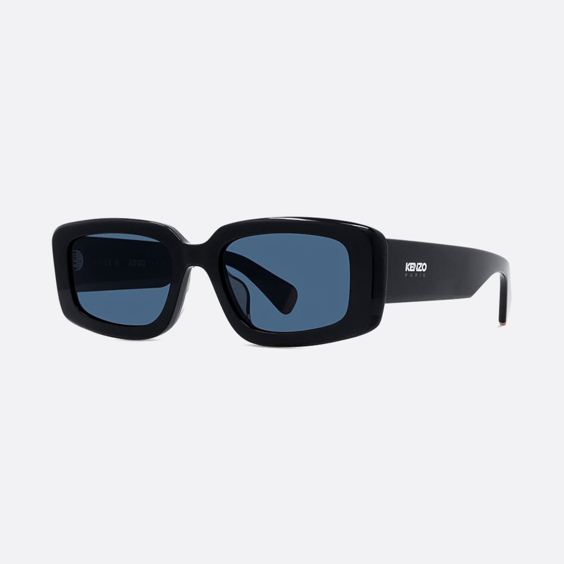 Kenzo 52mm Aka 01v Black Rectangle Unisex Sunglasses - Side View