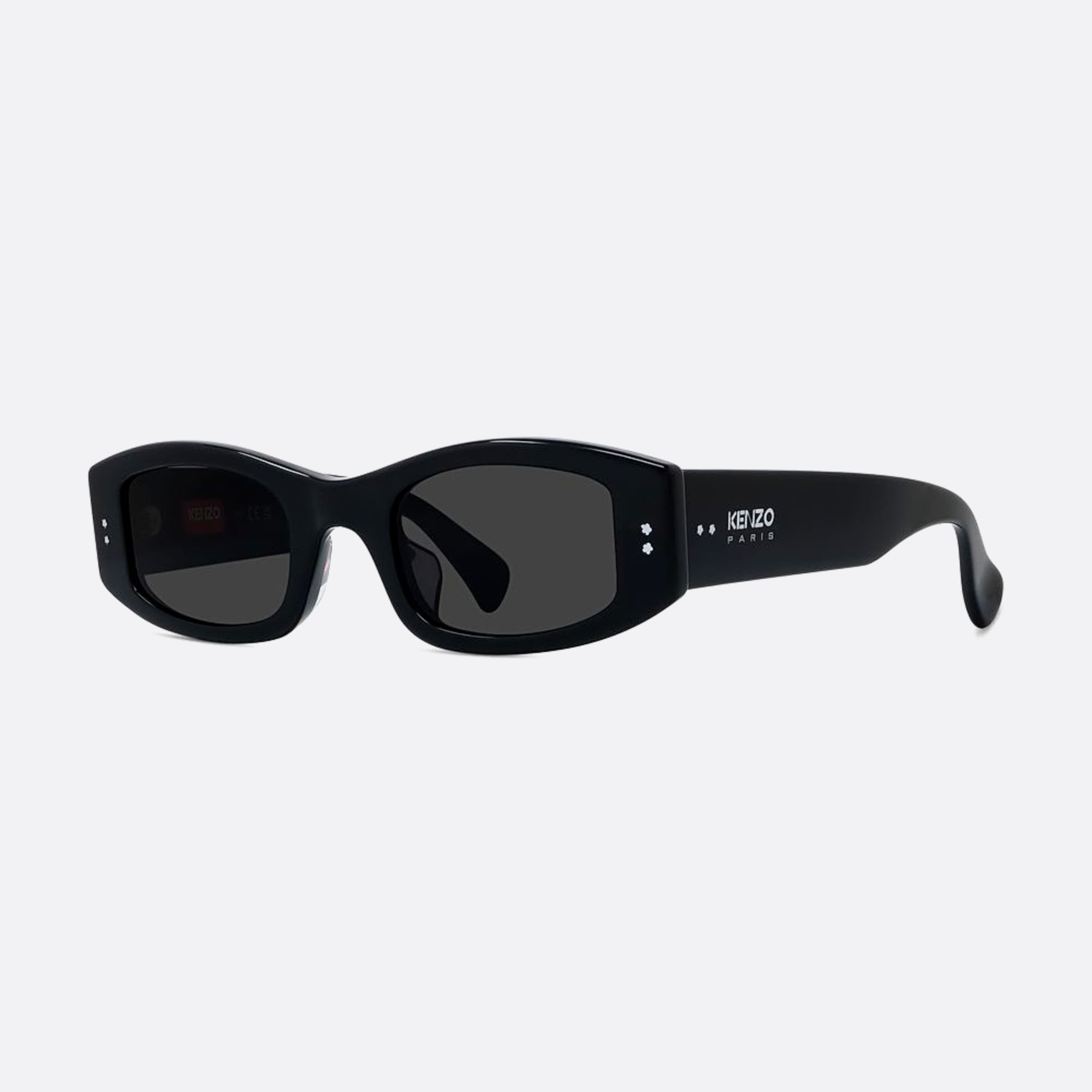 Kenzo 49mm Boke Flower 01a Black Rectangle Unisex Sunglasses - Side View