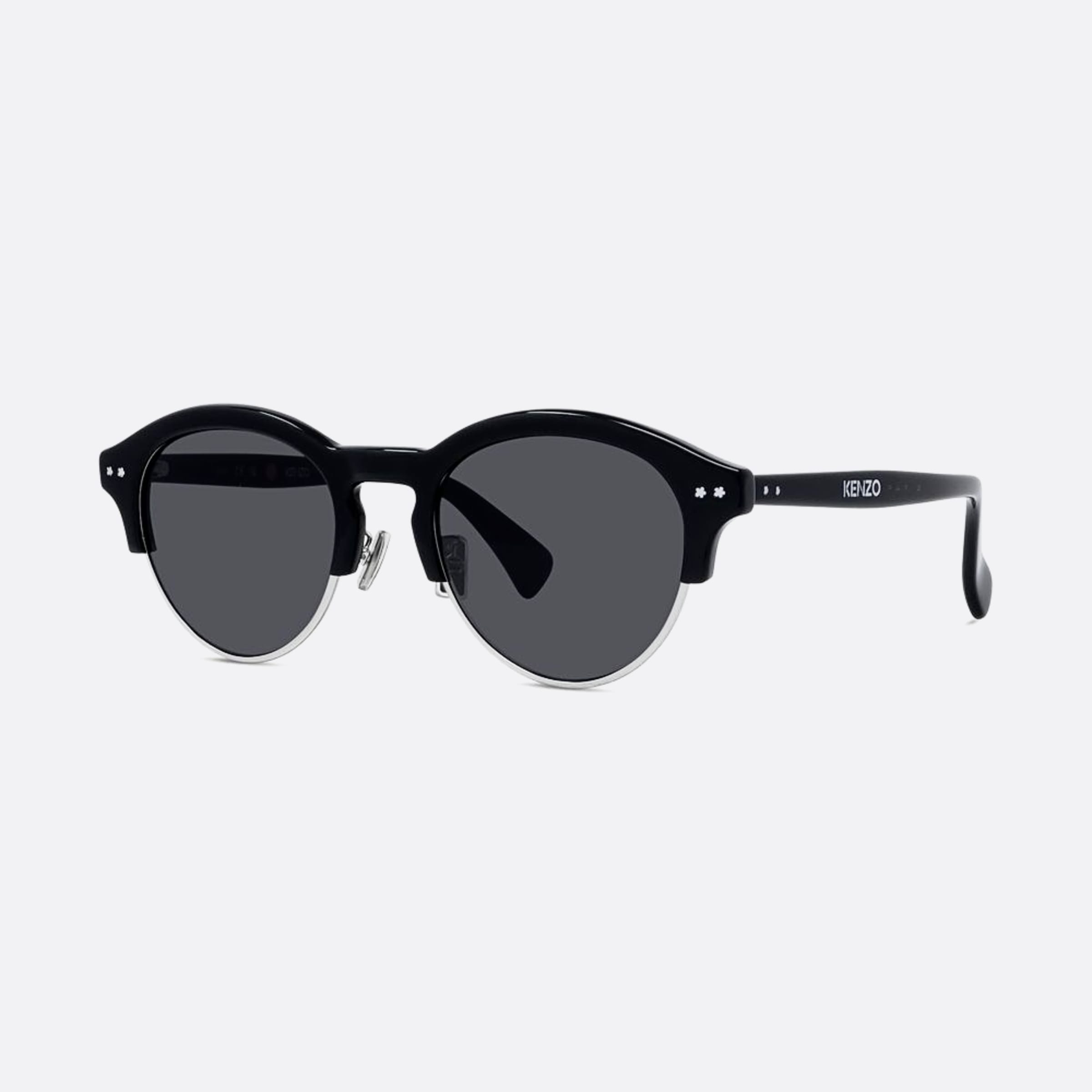 Kenzo 50mm Boke Flower 01a Black Round Unisex Sunglasses - Side View