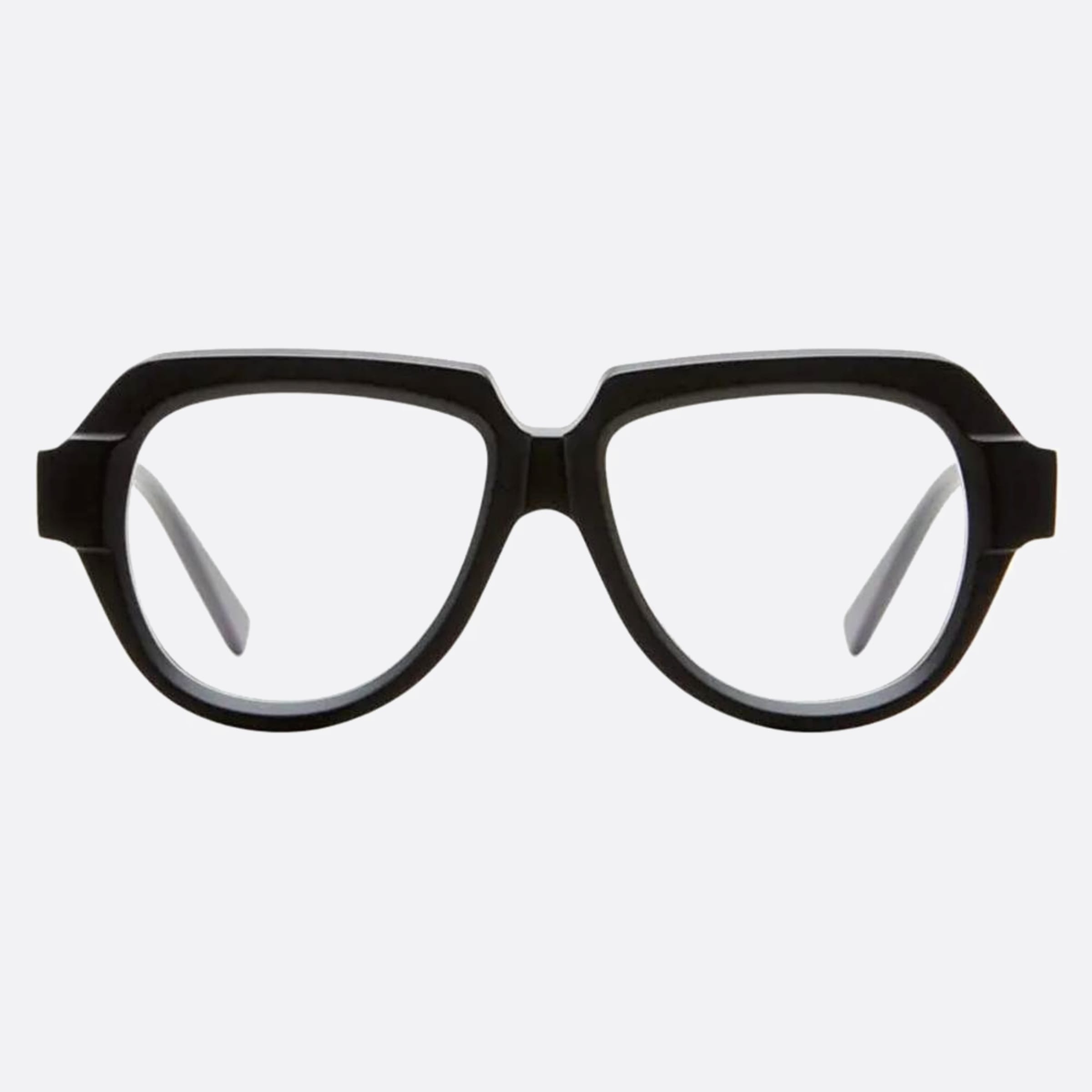 Kuboraum 55mm K37 Black Geometric Unisex Eyeglasses - Side View