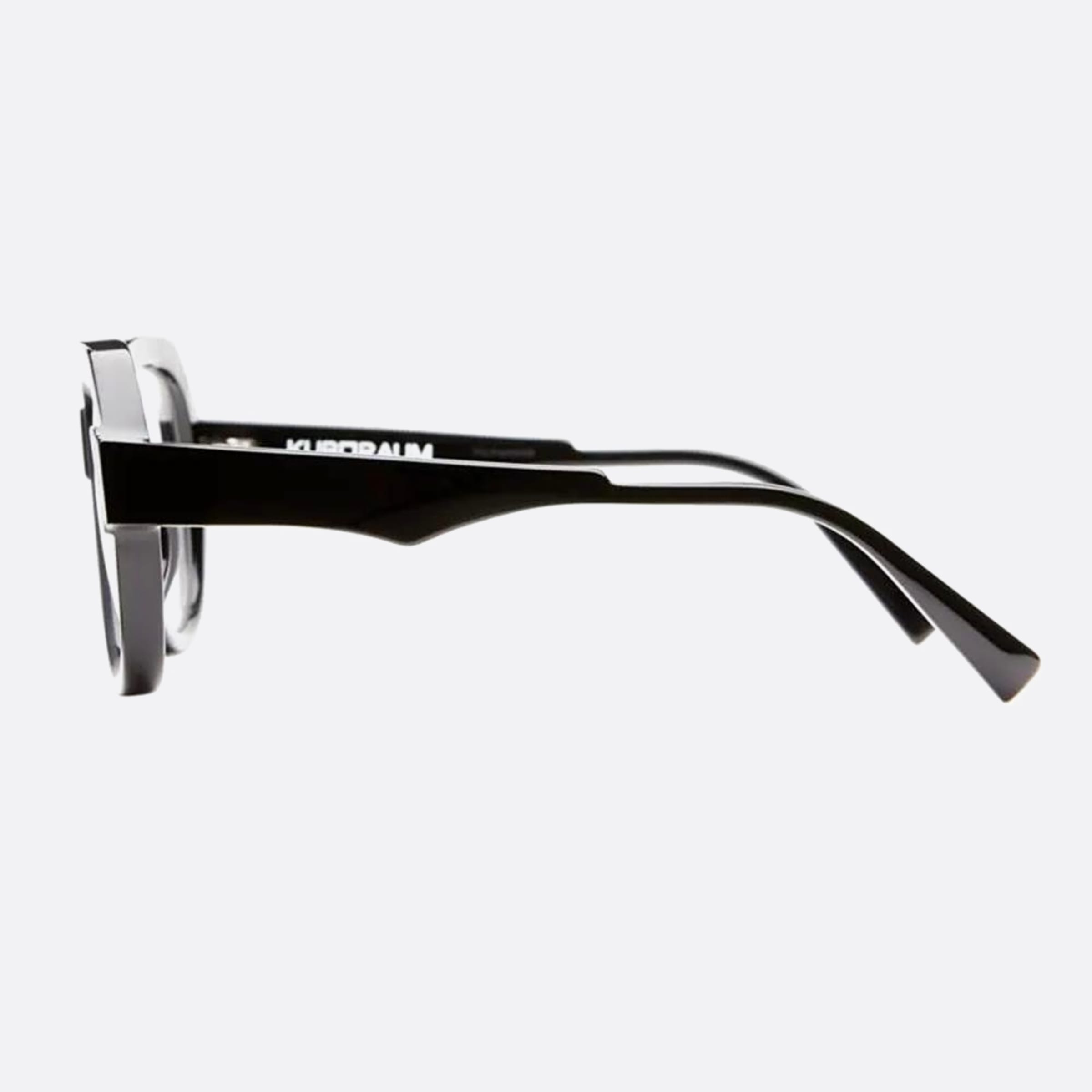 Kuboraum K37 Black Geometric Unisex Eyeglasses - Main View