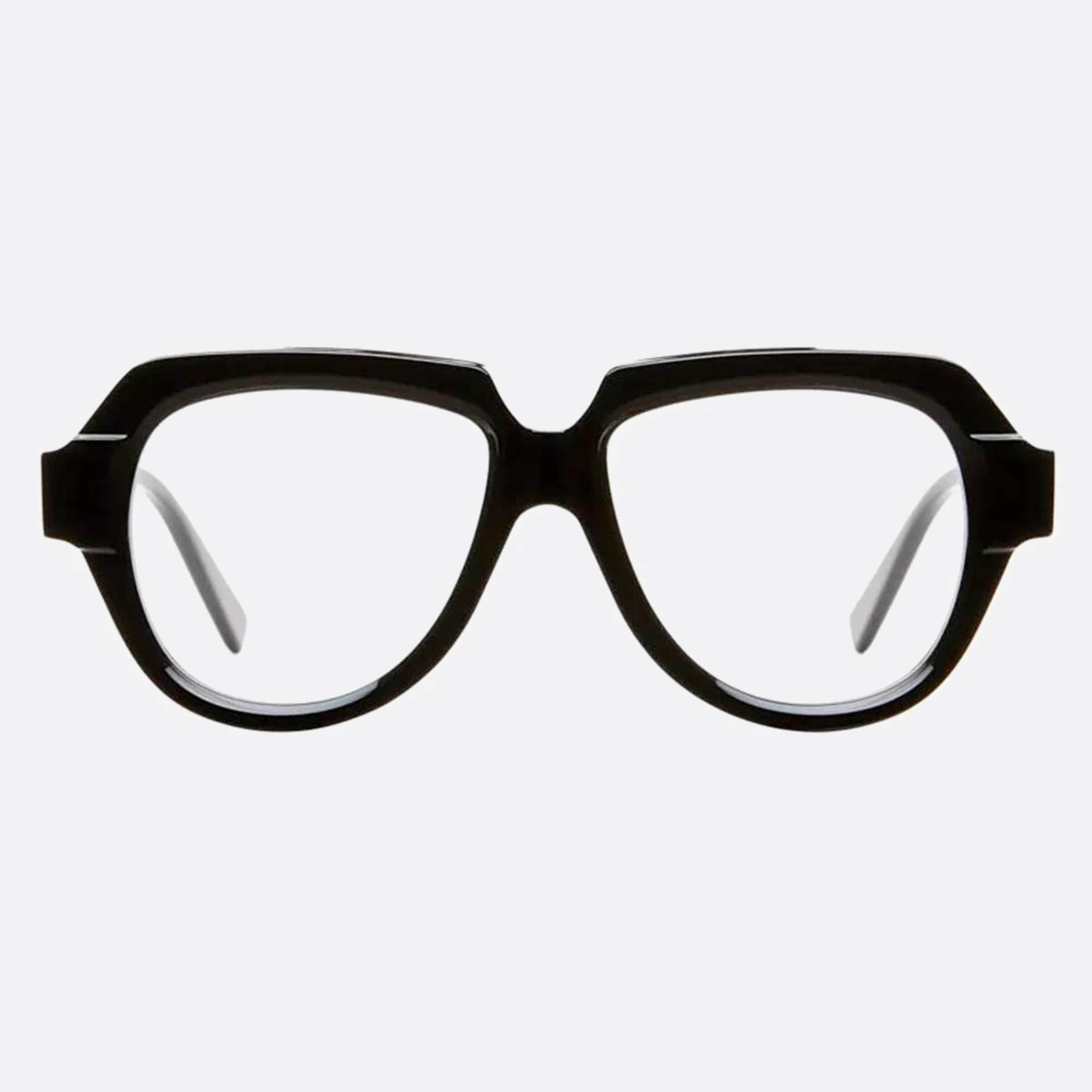 Kuboraum K37 Black Geometric Unisex Eyeglasses - Side View