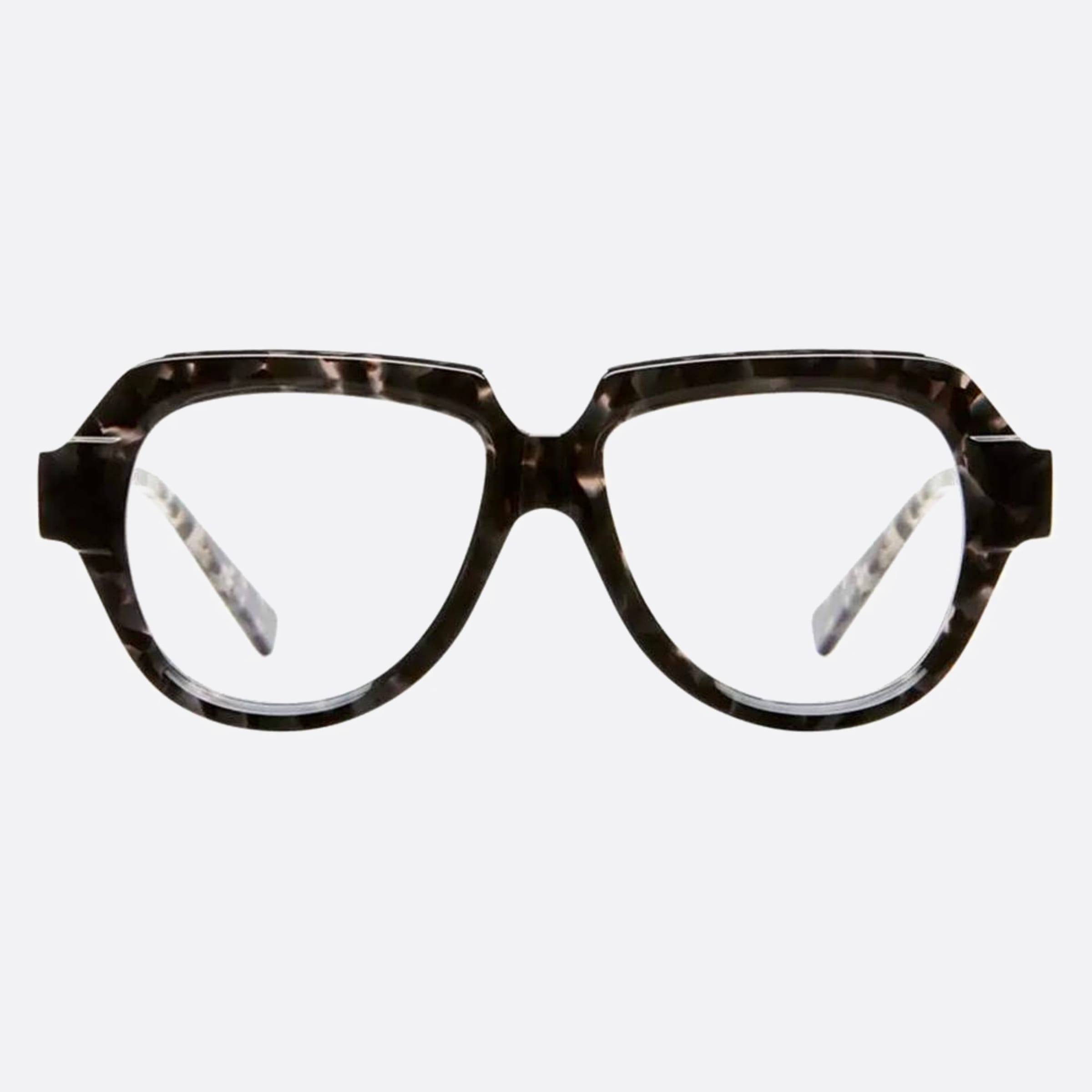 Kuboraum K37 Gha Grey Geometric Unisex Eyeglasses - Side View