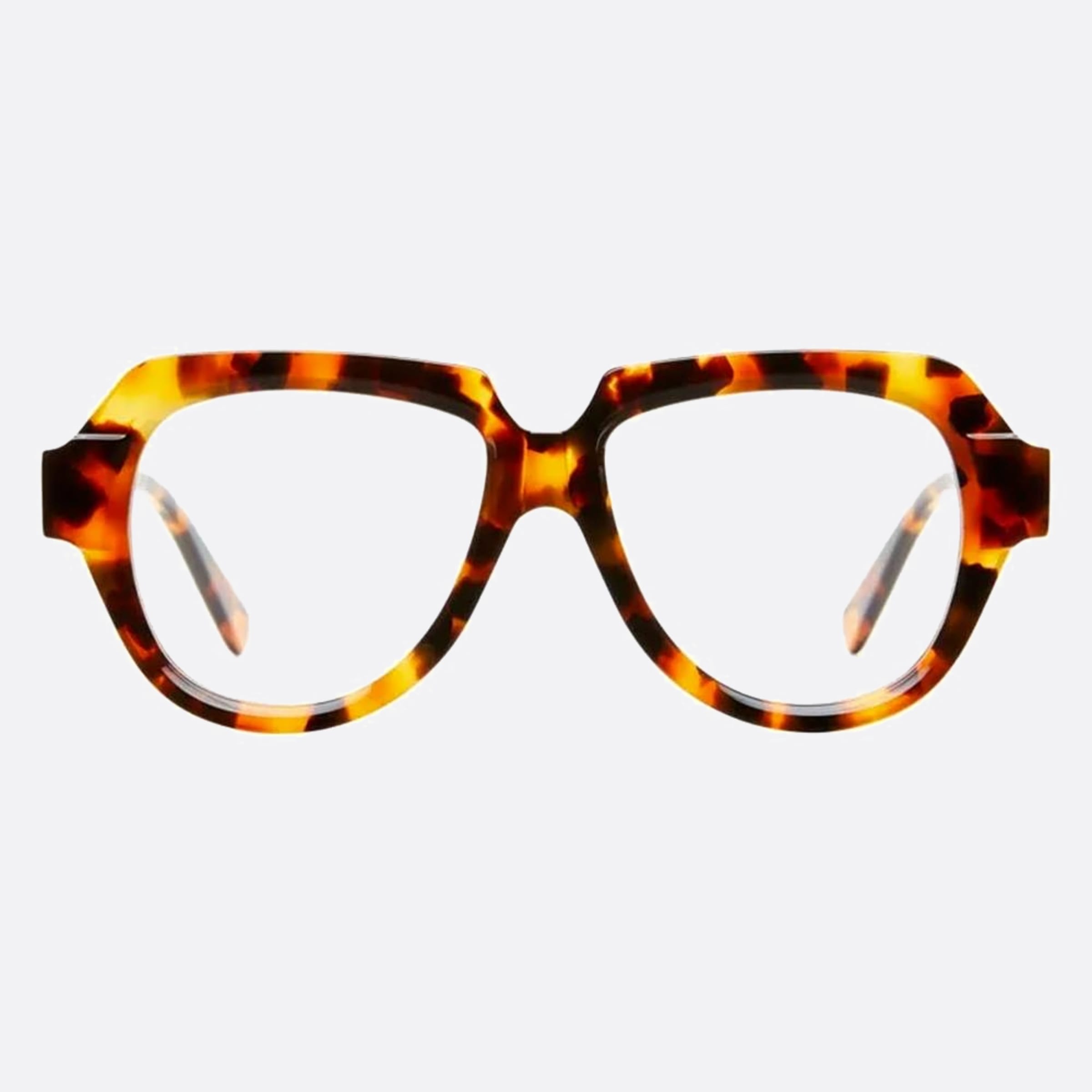 Kuboraum K37 Has Havana Geometric Unisex Eyeglasses - Side View