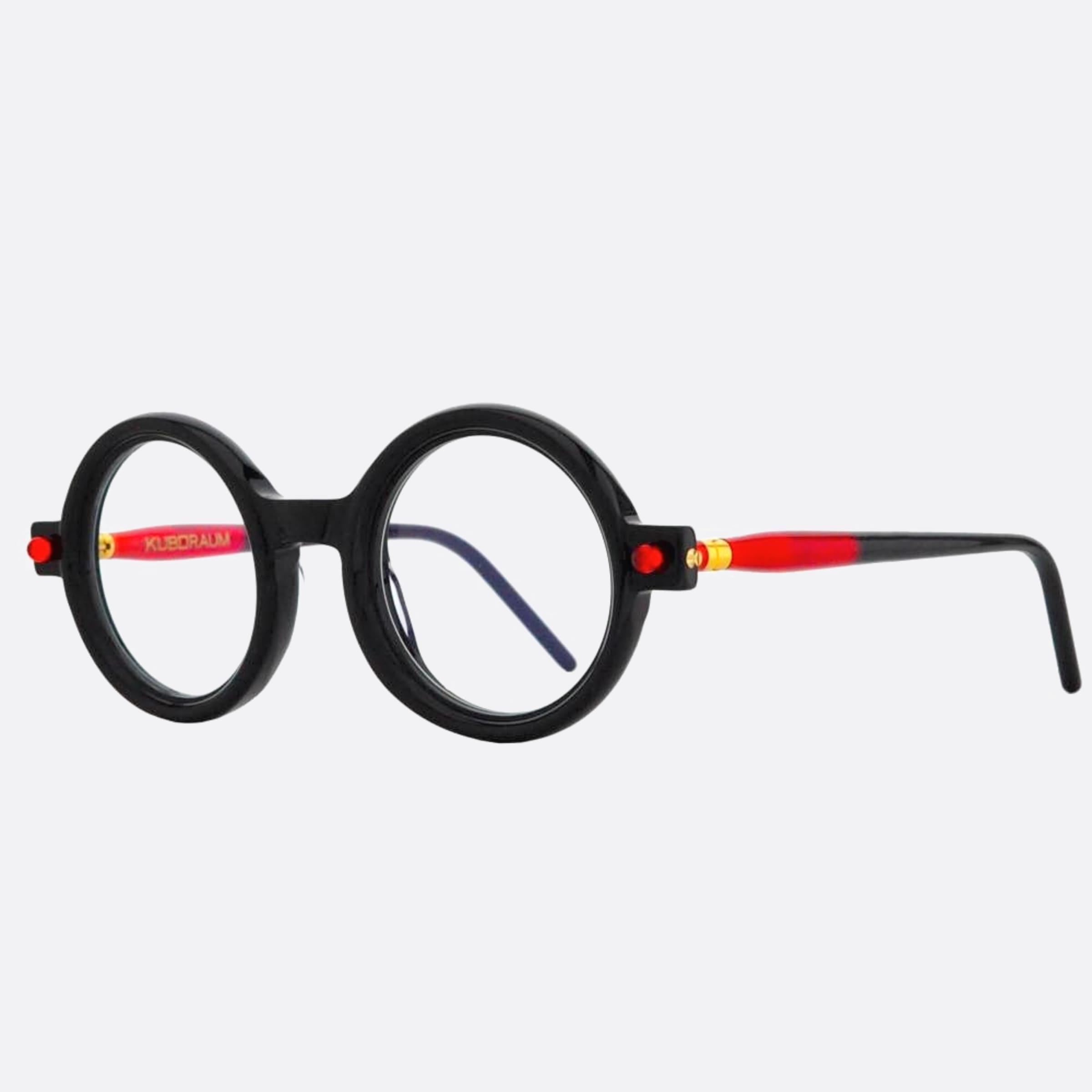 Kuboraum 47mm Maske Black Round Unisex Eyeglasses - Side View