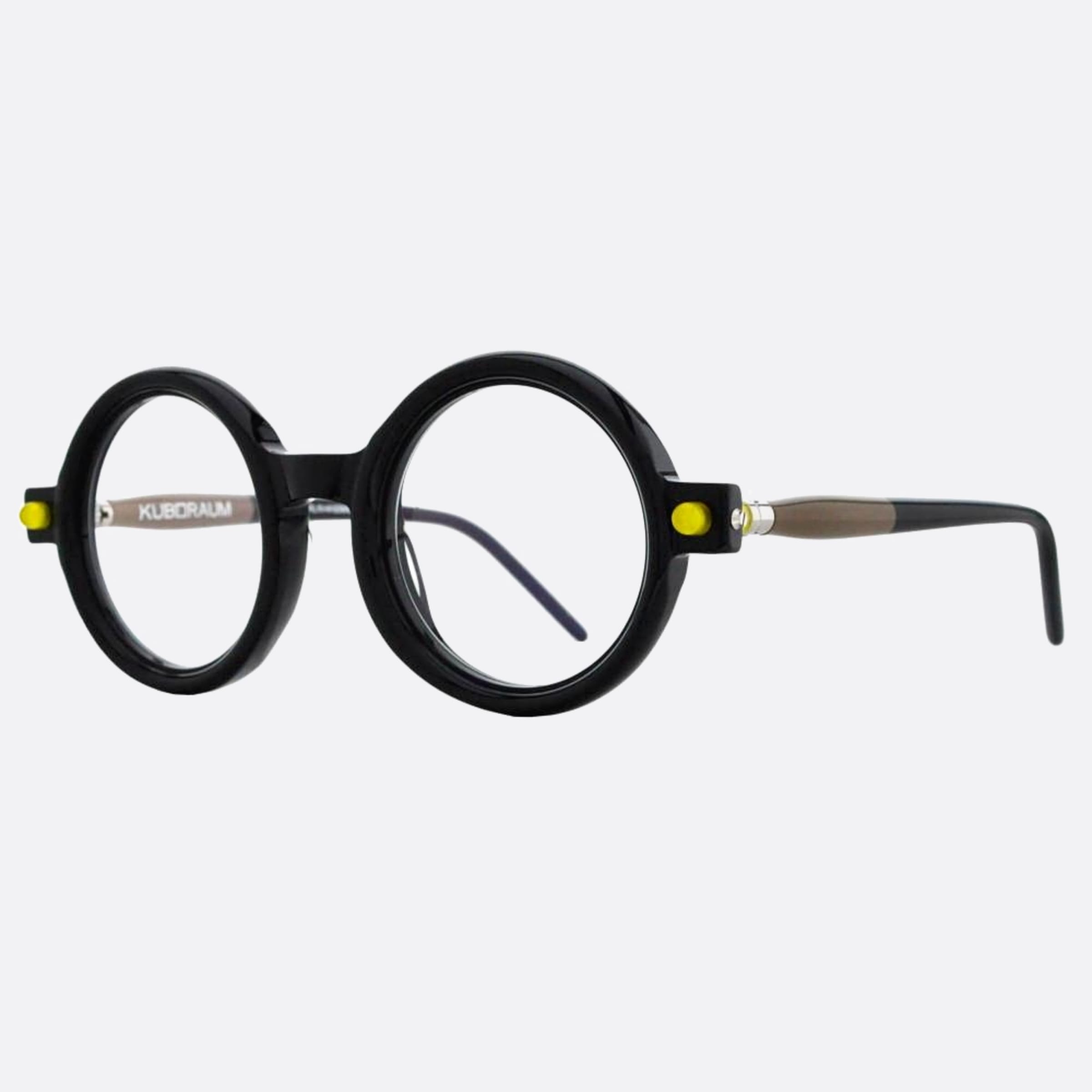 Kuboraum Maske Bsk Black Round Unisex Eyeglasses - Side View