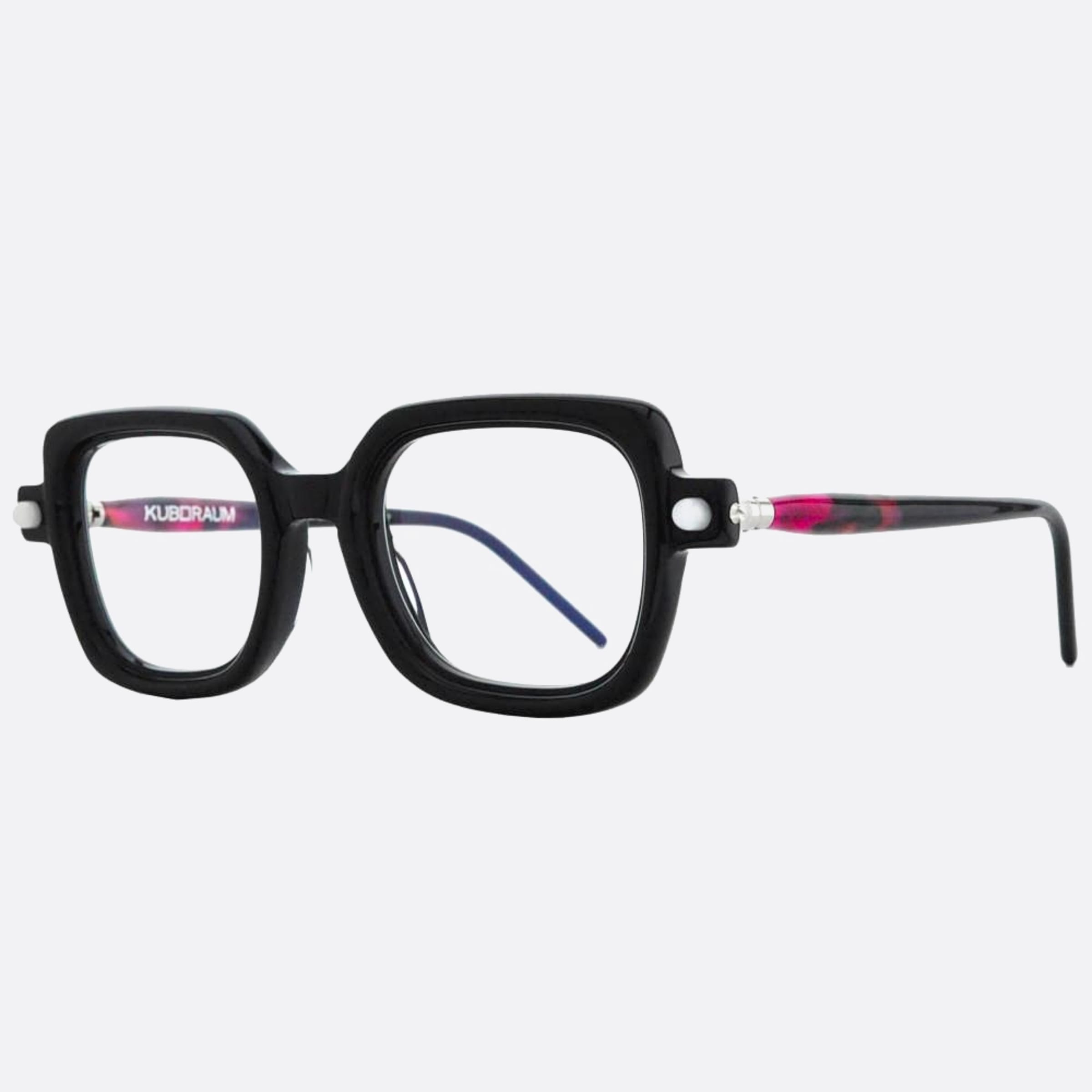 Kuboraum 50mm Maske Black Geometric Unisex Eyeglasses - Side View