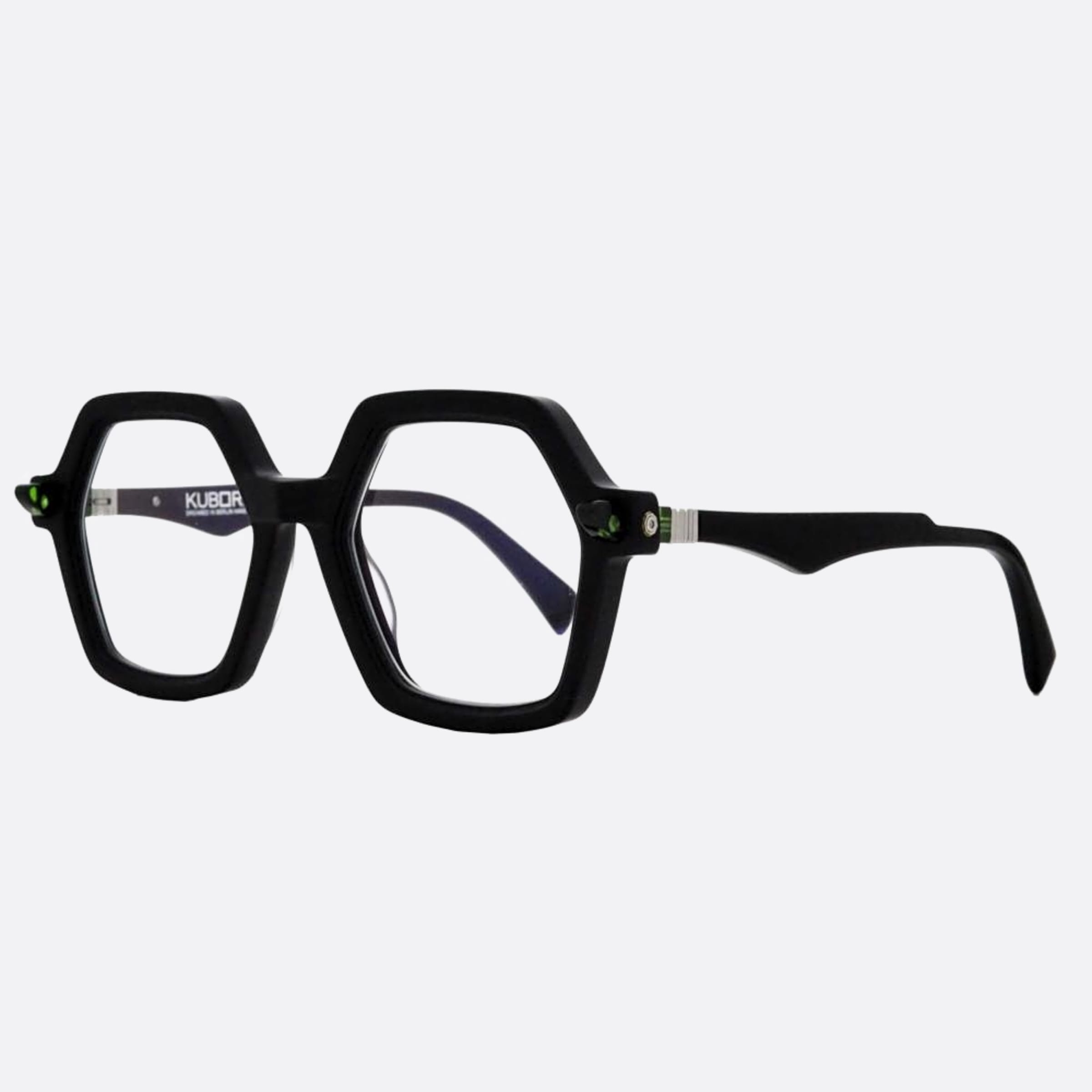 Kuboraum 53mm Maske Bms Black Geometric Unisex Eyeglasses - Side View