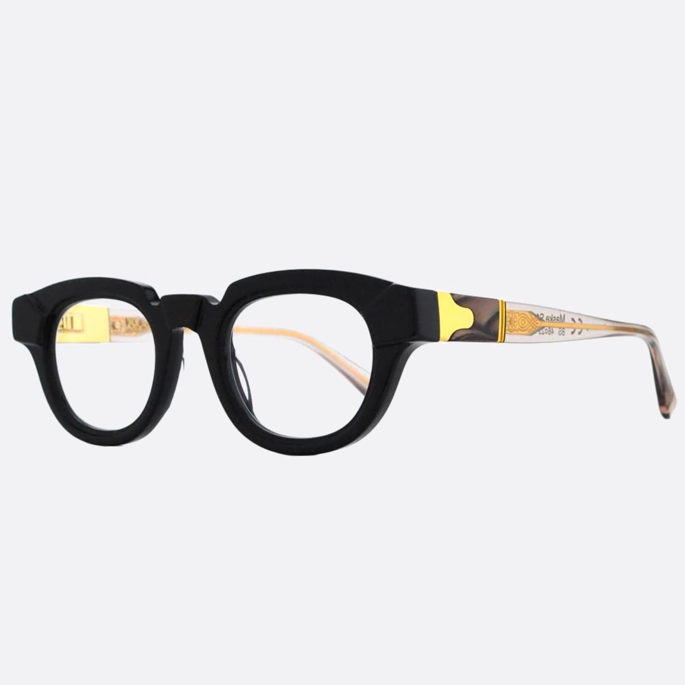 Kuboraum 46mm Maske Black Geometric Unisex Eyeglasses - Side View