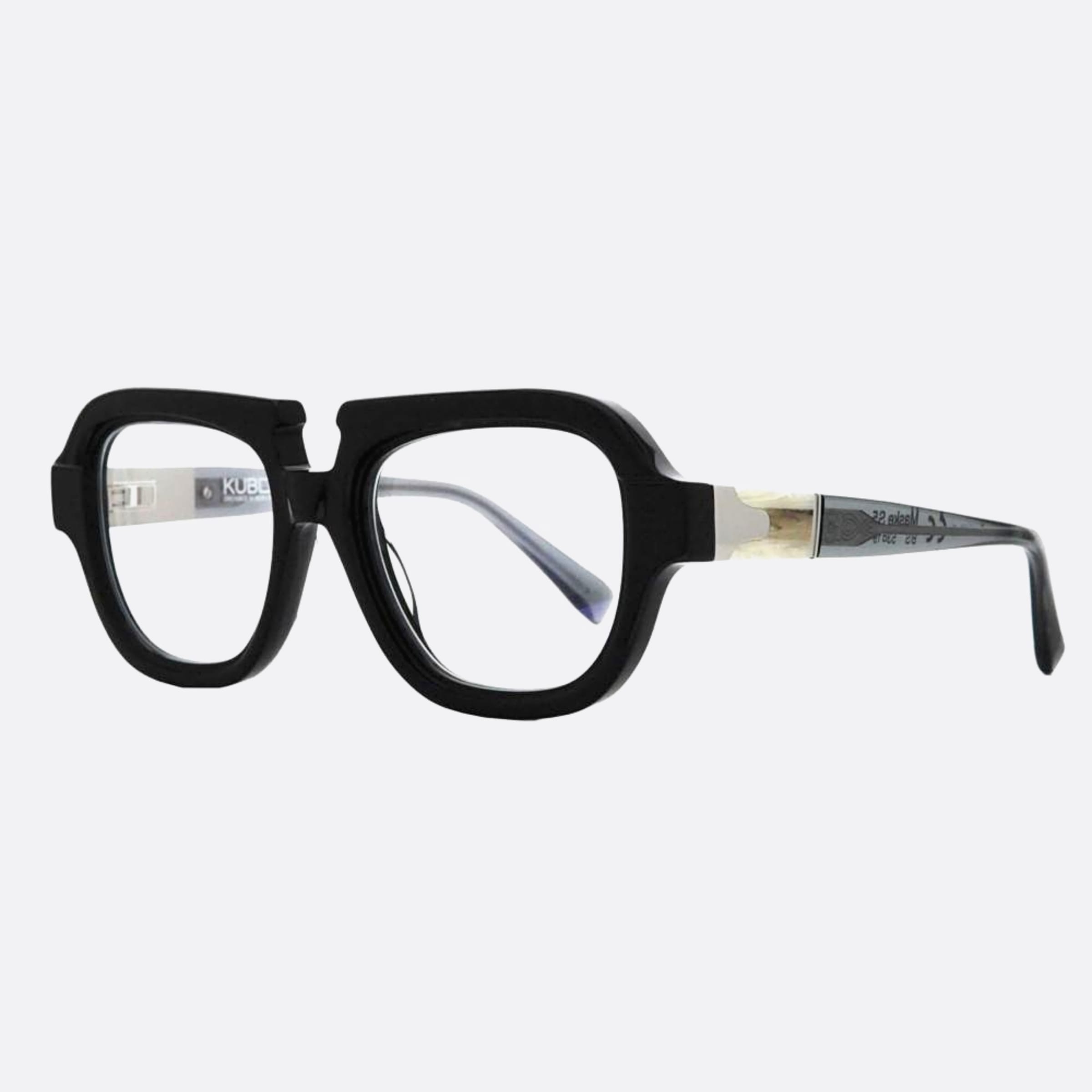 Kuboraum 53mm Maske Black Geometric Unisex Eyeglasses - Side View