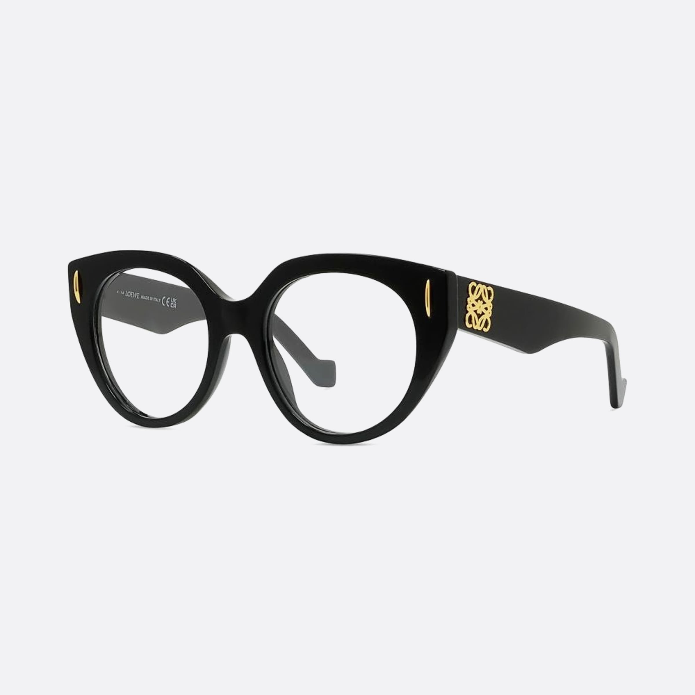 Loewe 51mm Anagram Black Geometric Women Eyeglasses - Side View