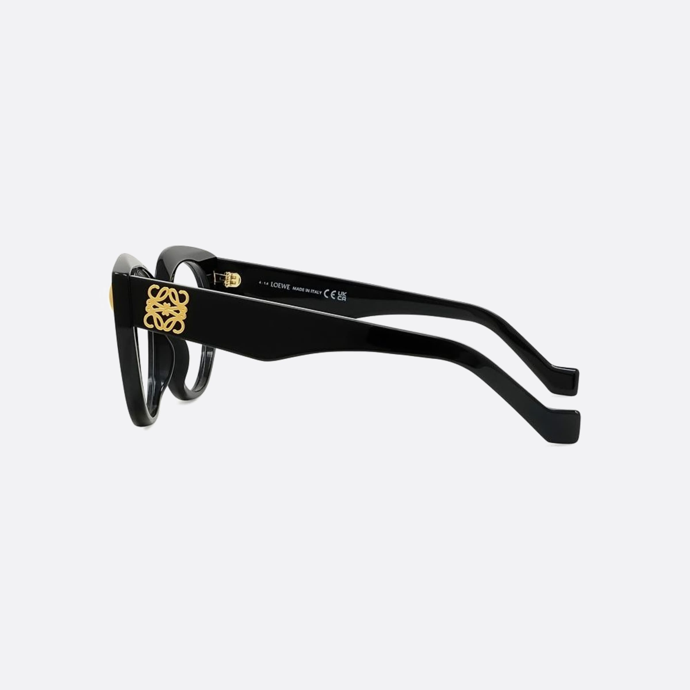 Loewe 51mm Anagram Black Geometric Women Eyeglasses - Detail View