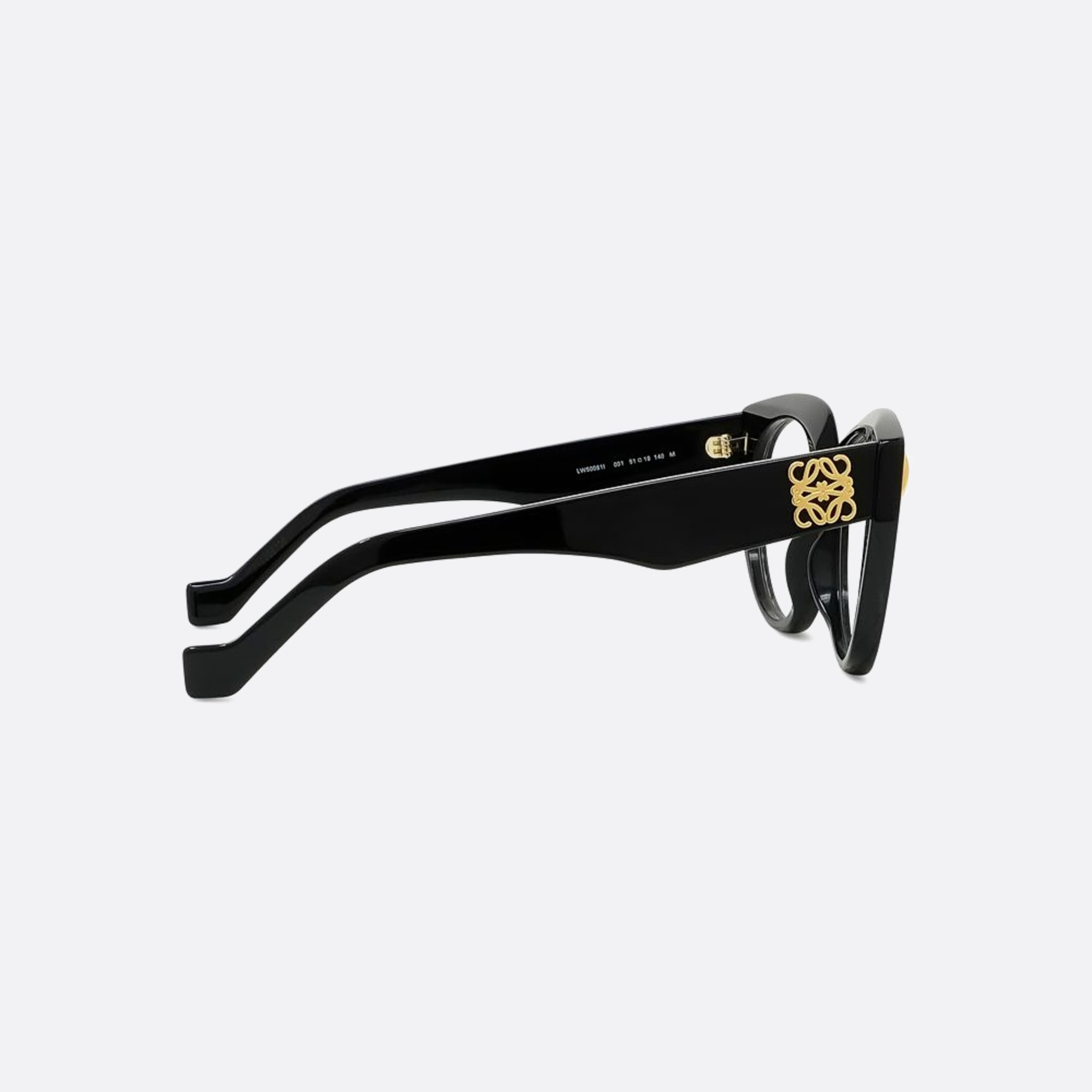 Loewe 51mm Anagram Black Geometric Women Eyeglasses - Additional Angle